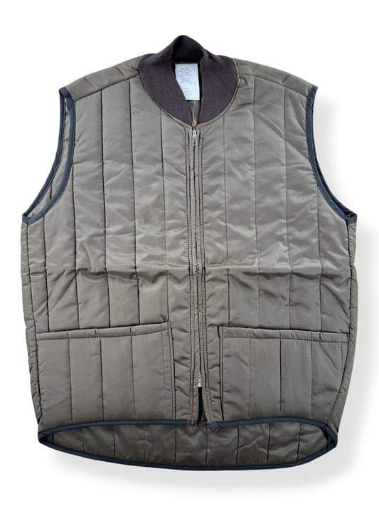 Front of Vintage Quilted Brown Vest SZ M