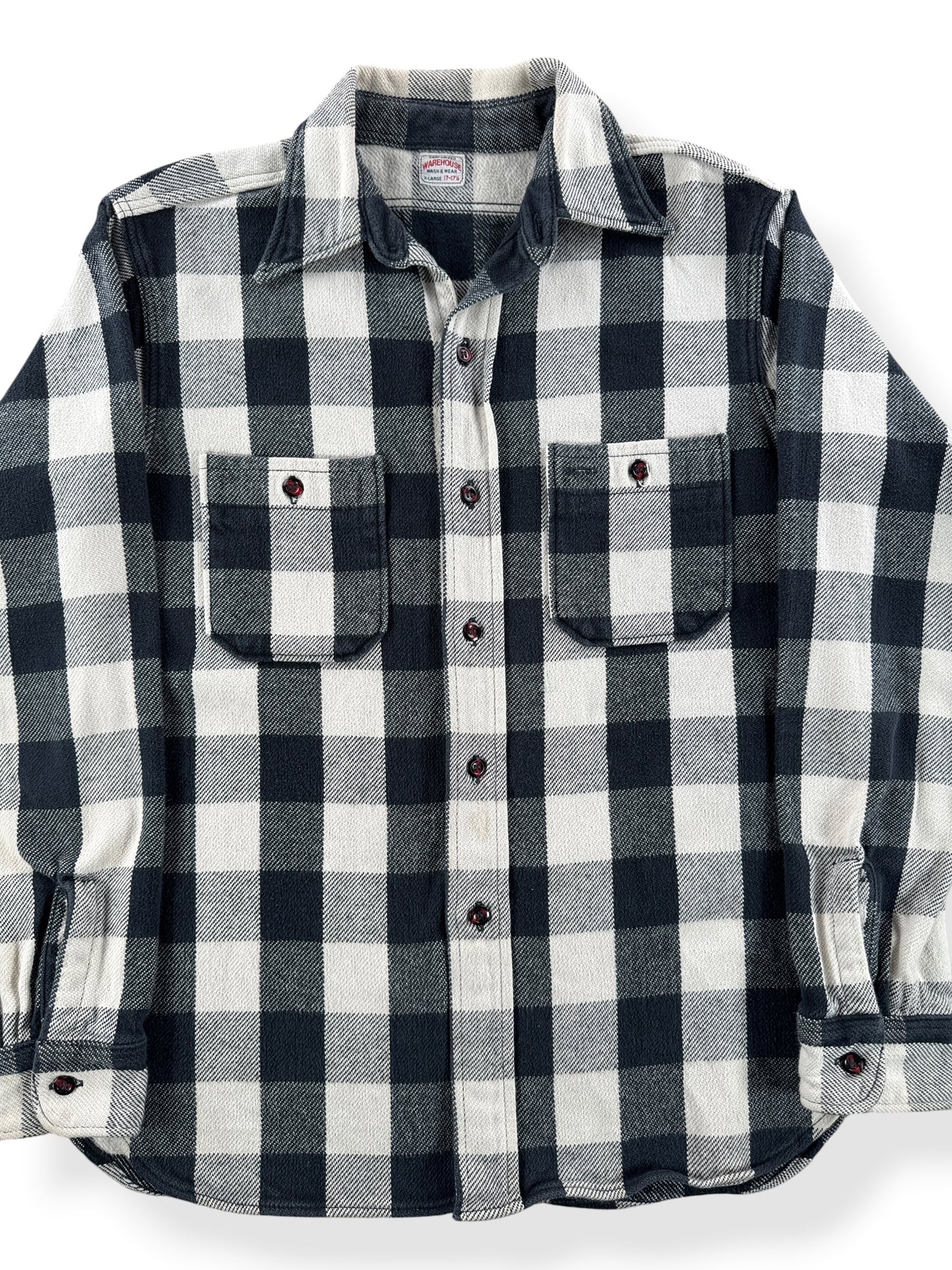Front Close Up of Warehouse Japanese Reproduction Cotton Flannel SZ XL (Fits M)