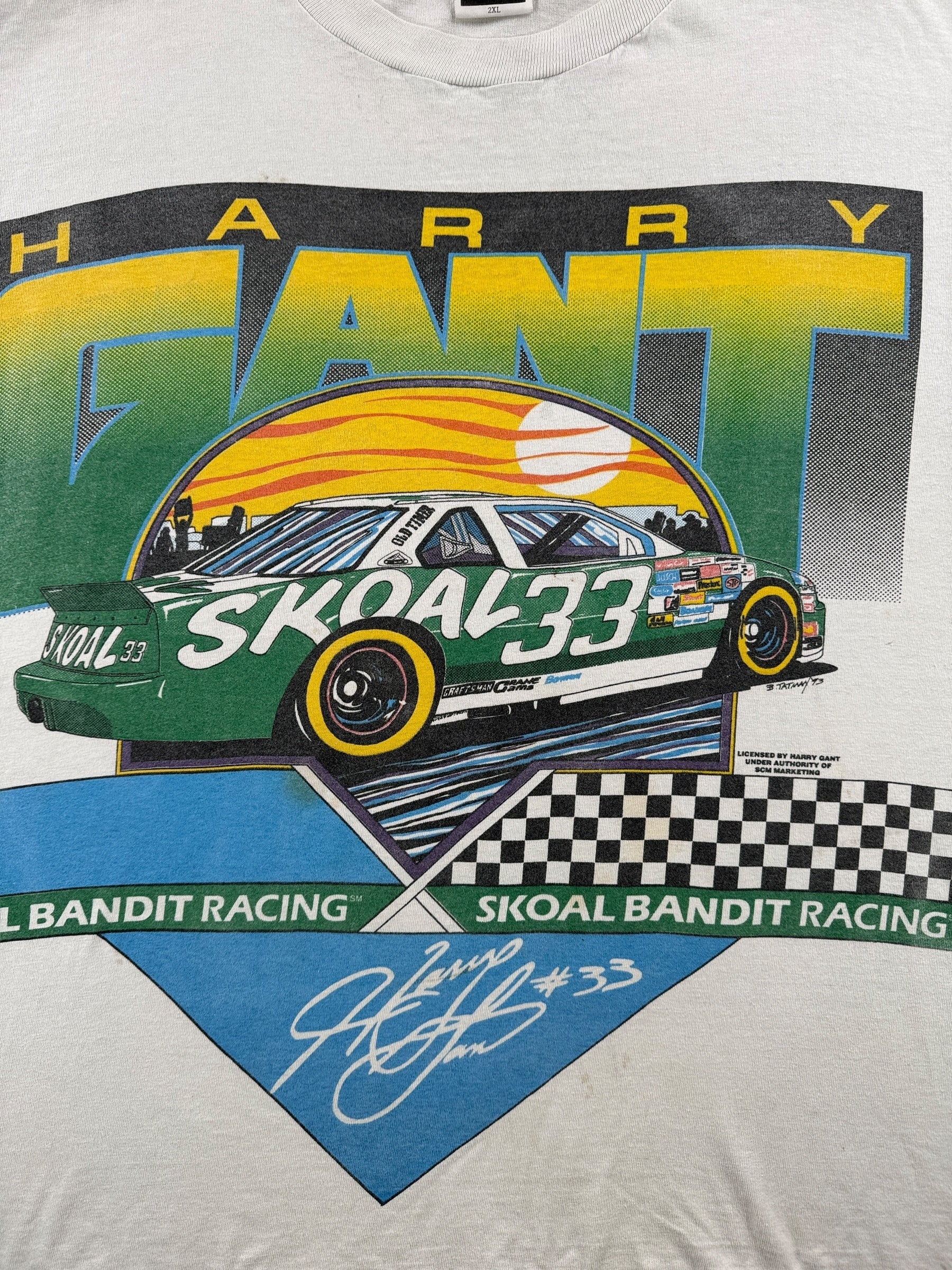 Graphic of Vintage Harry Gant NASCAR Skoal AOP Tee SZ XXL AS IS