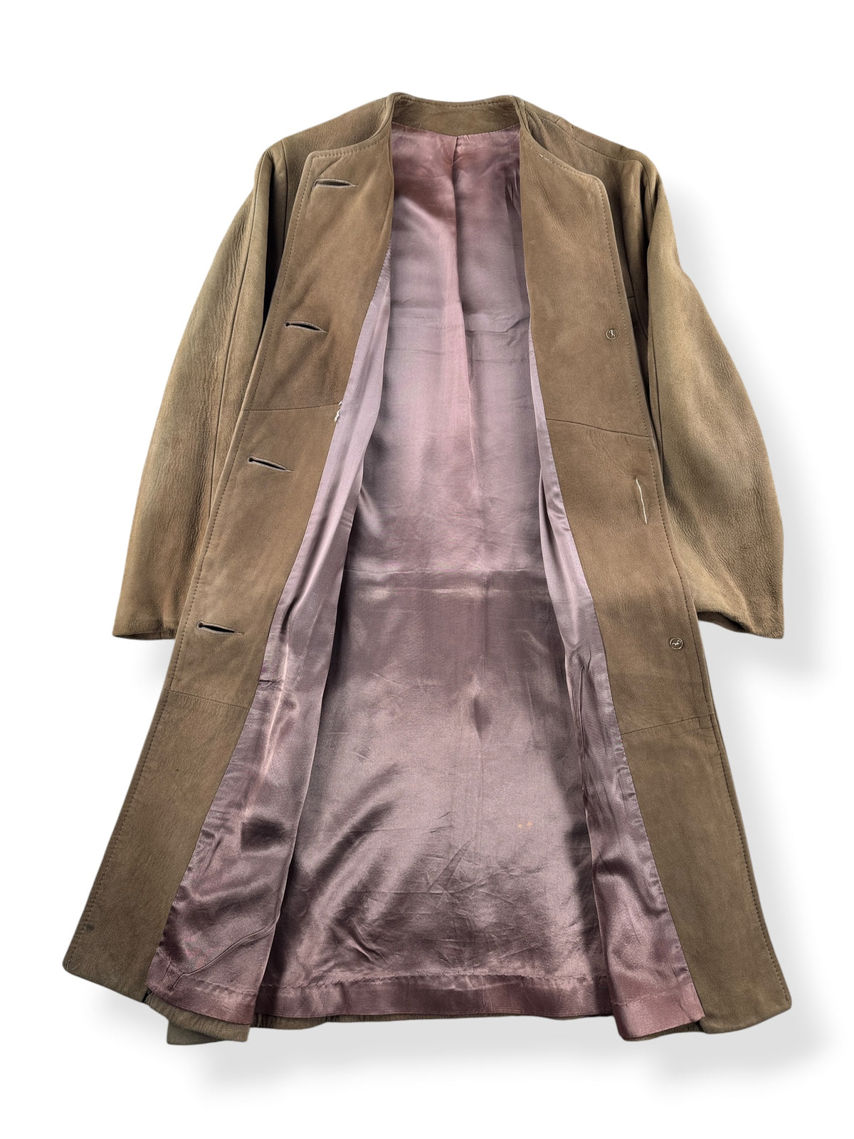 Inside of Vintage 60s Suede Coat SZ S - AS IS