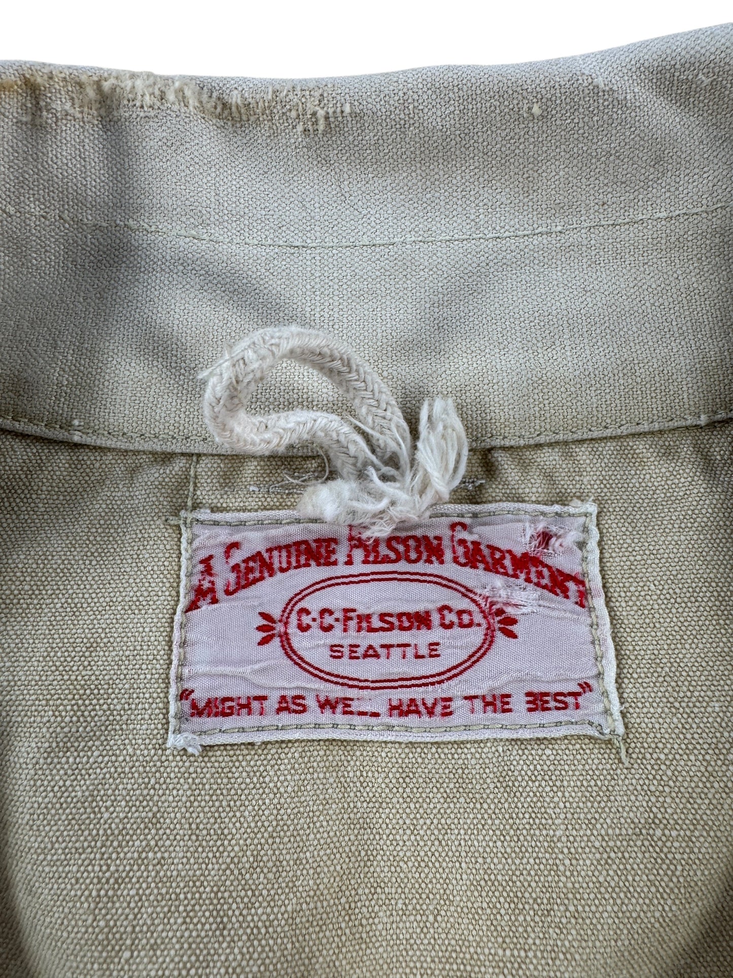 Tag on Vintage Filson 50s/60s Era Dry Tin Cruiser SZ XL