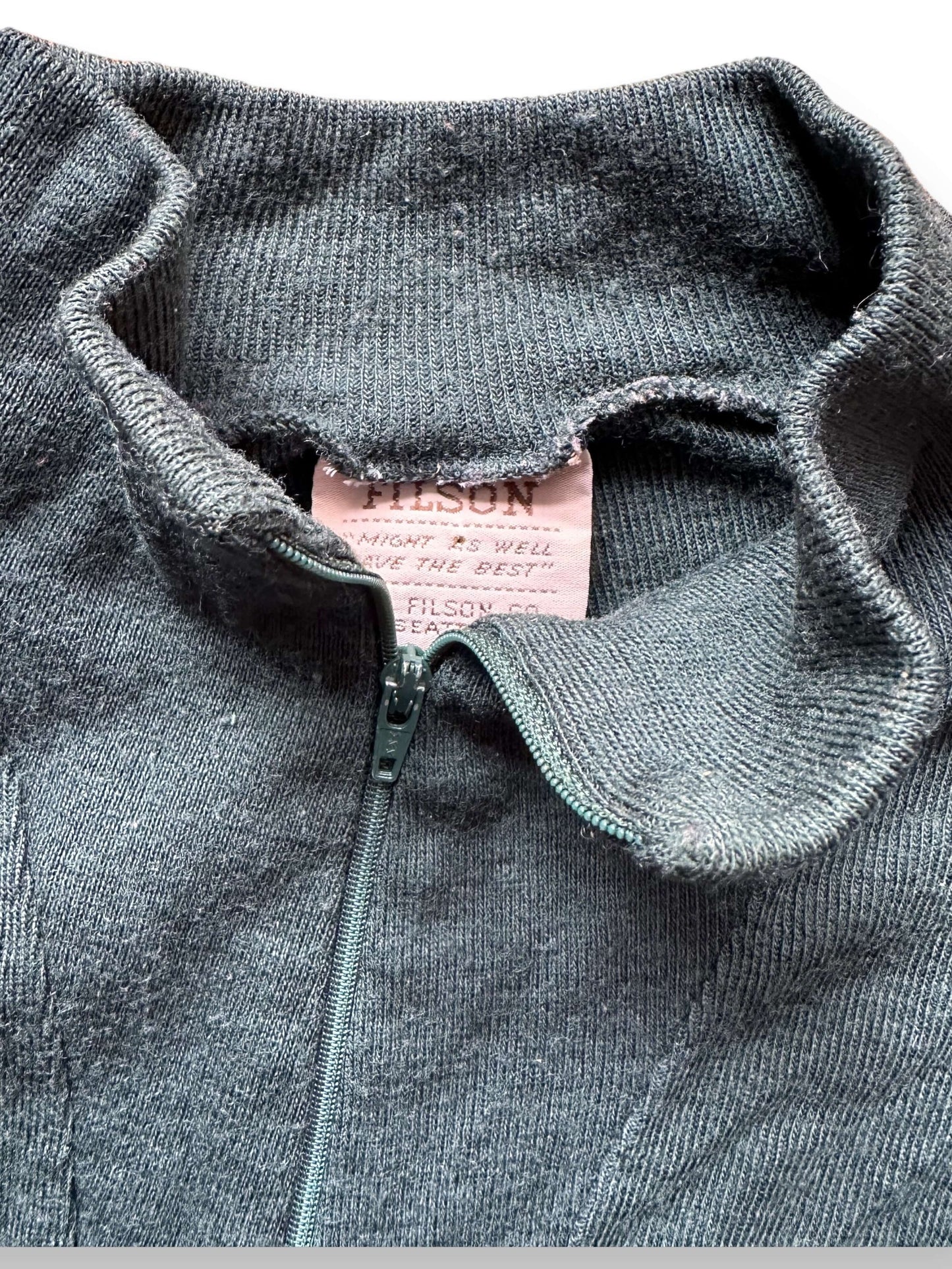 Tag View of Filson Wool Base Layer Top SZ S |  Barn Owl Vintage Goods | Vintage Filson Workwear Seattle