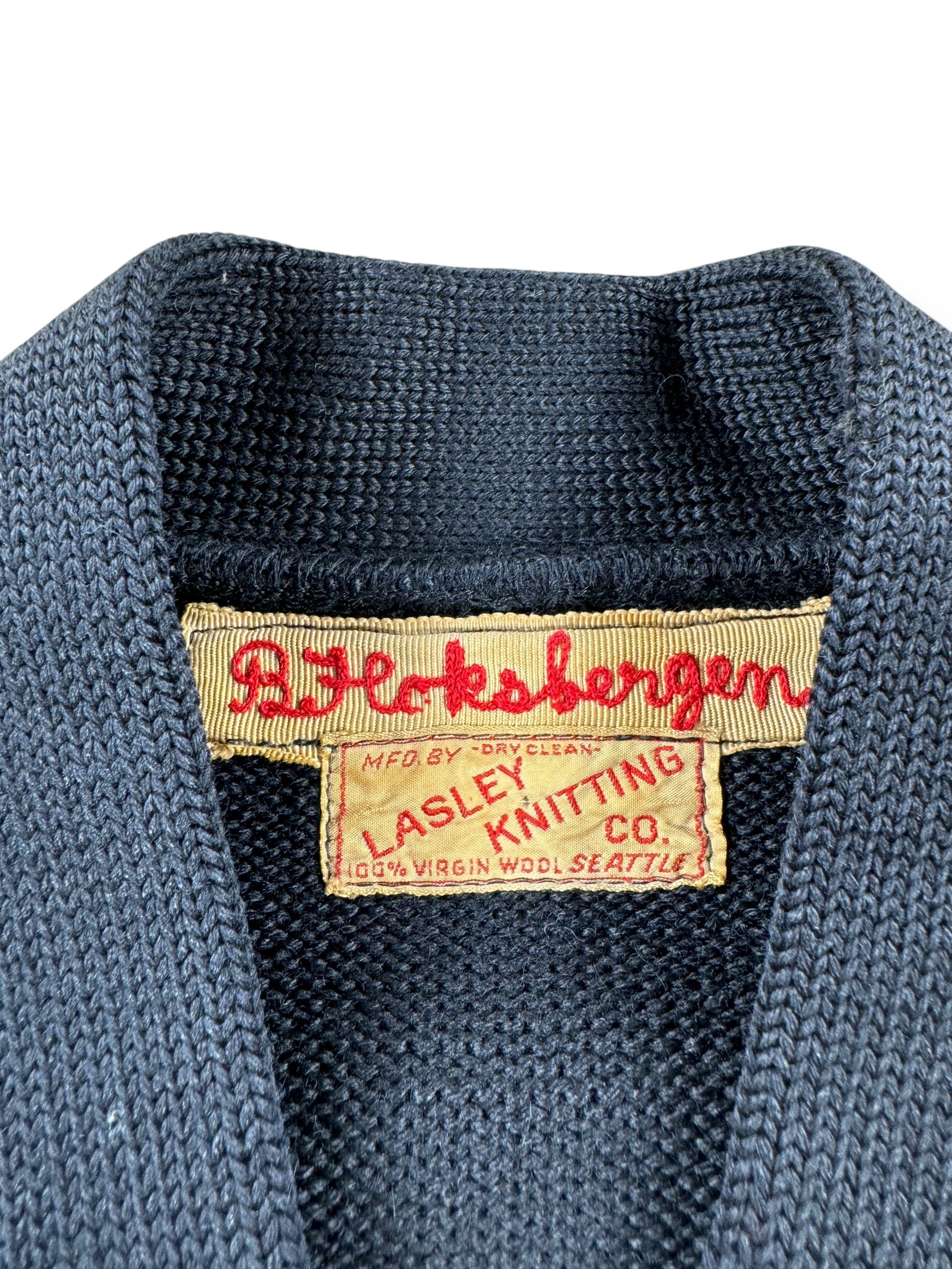 Tag on Vintage Lynden Lyncs 1966 Varsity Sweater SZ XS