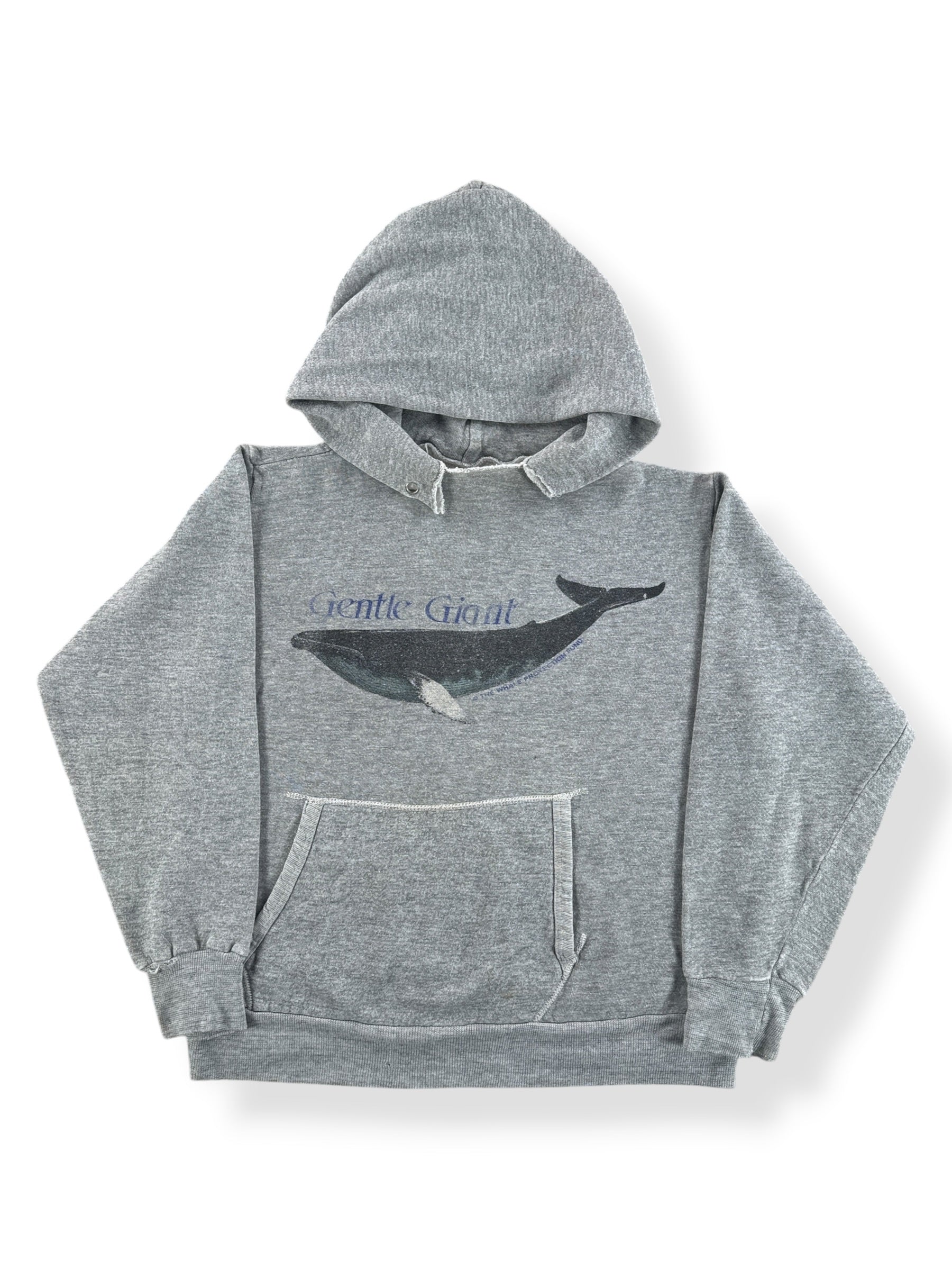Front of Vintage 80s Gentle Giant Whale Hoodie SZ S - AS IS