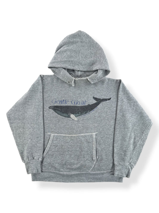 Front of Vintage 80s Gentle Giant Whale Hoodie SZ S - AS IS