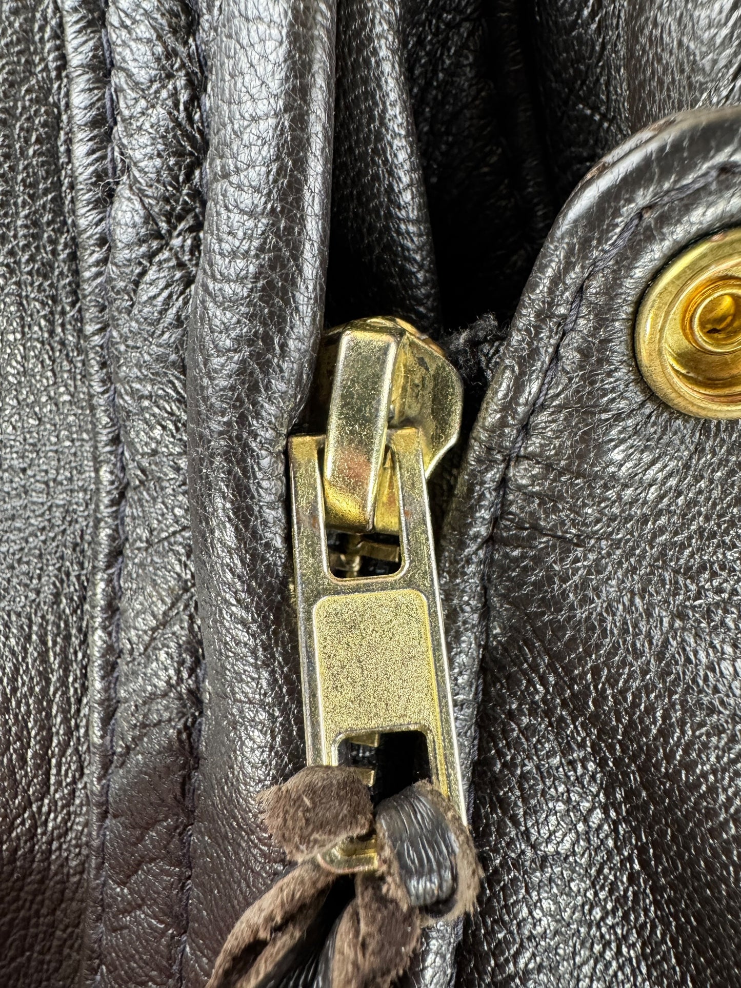 Zipper on 2018 Langlitz Cascade Moto Leather Jacket SZ 52