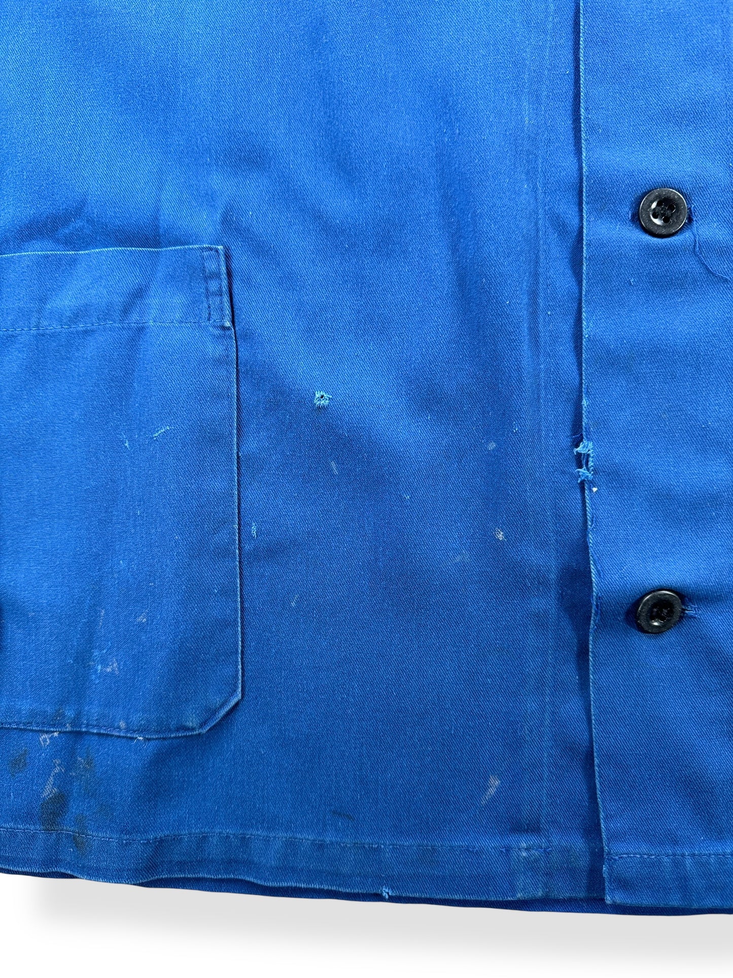 Holes of Vintage French Chore Coat w/ FT Patch SZ XL