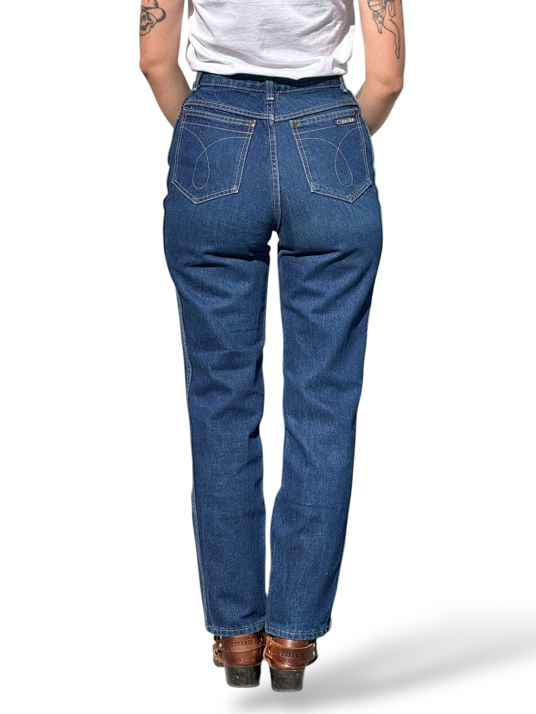 Back On Body of Vintage USA Made Calvin Klein Jeans W28