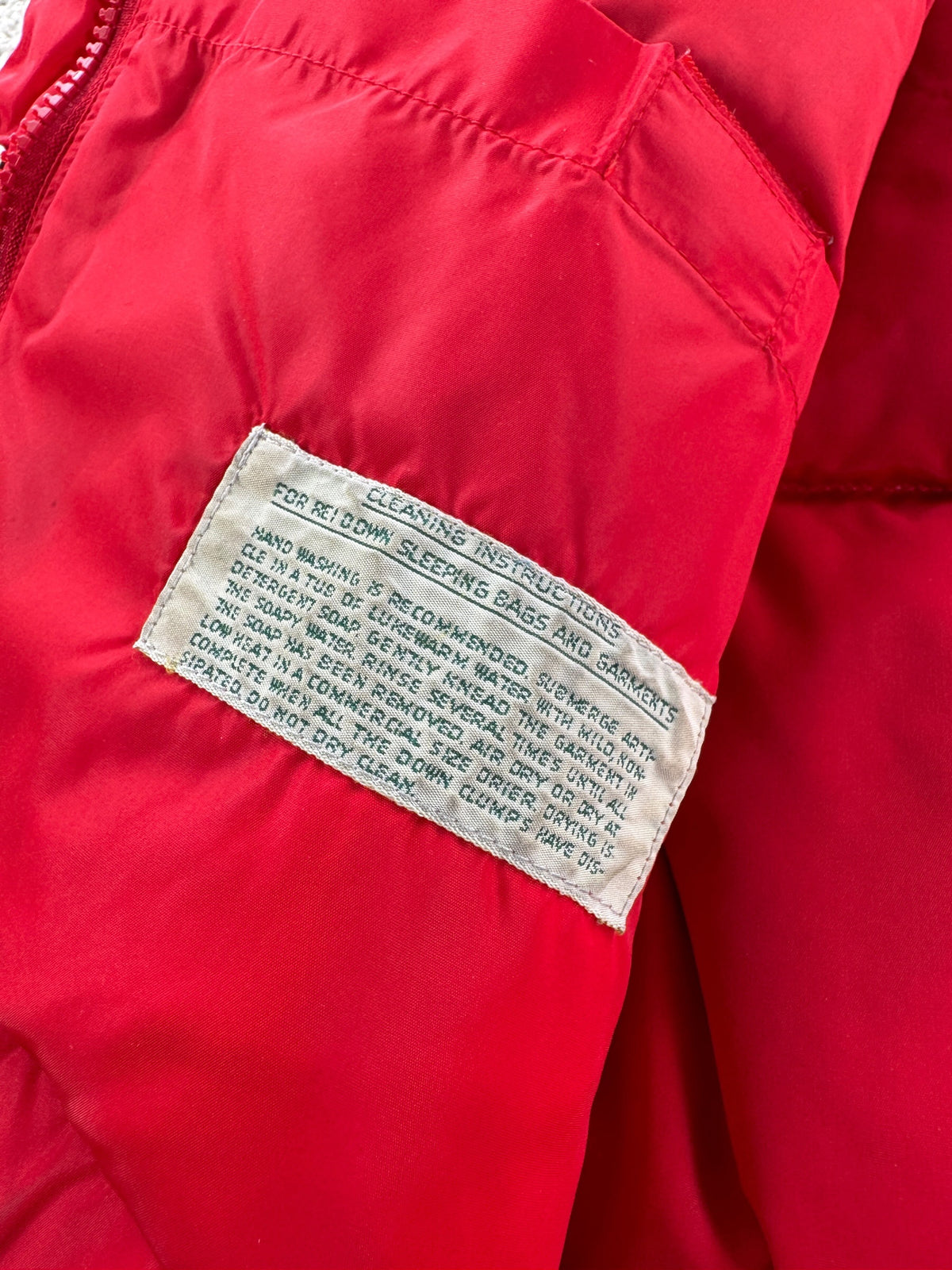 Inner tag on Vintage 80s REI Puffer Jacket SZ M