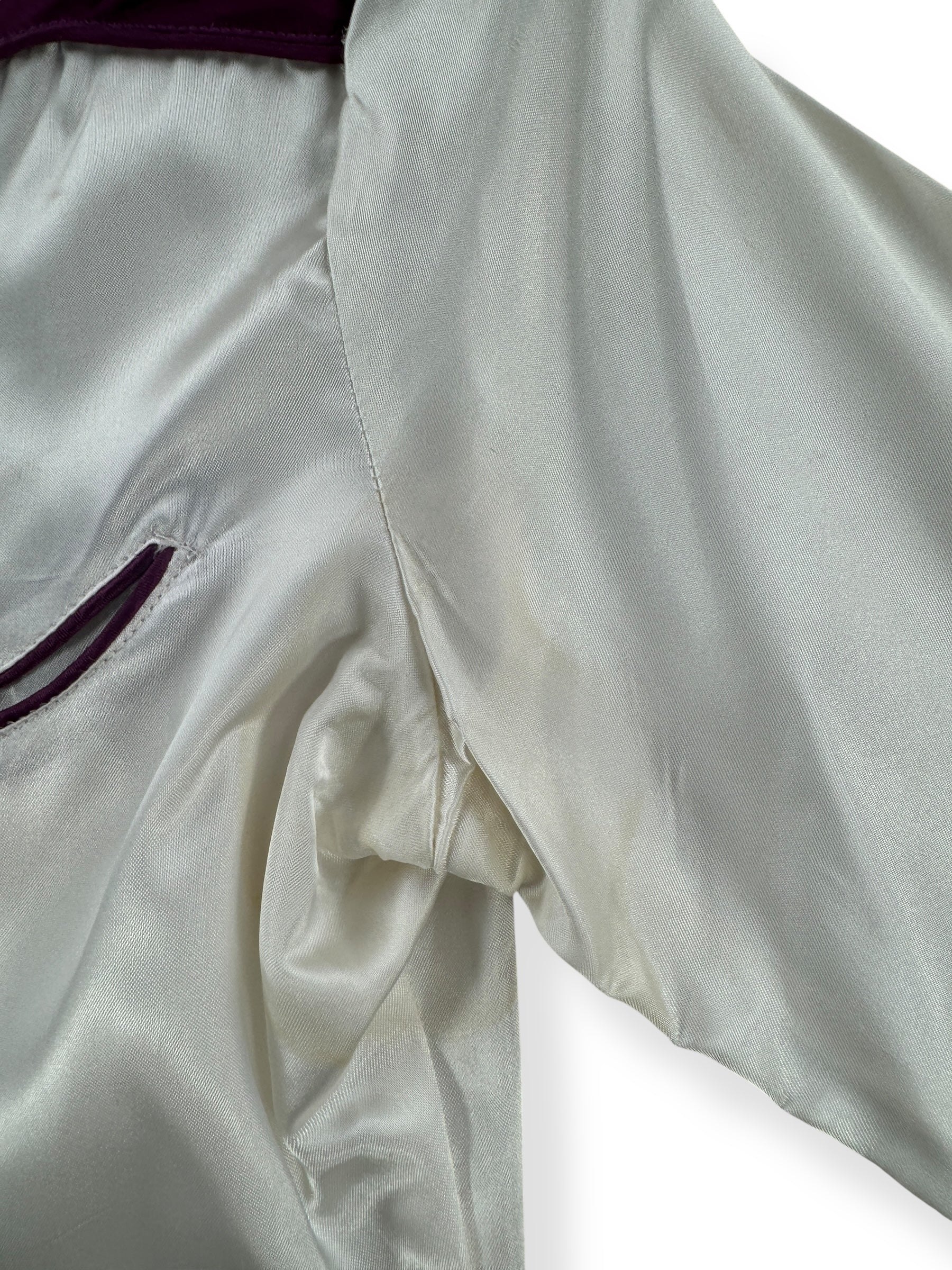 Pit Stain on Vintage Satin Tem Tex Two Tone Pearlsnap SZ S