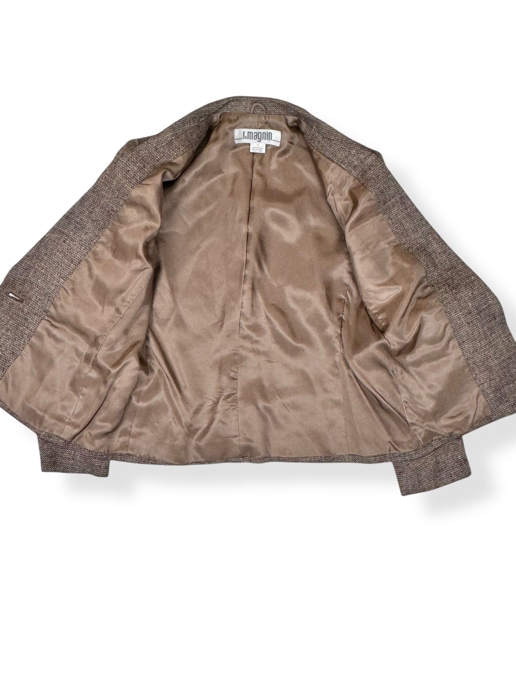 Open view of 1970s I. Magnin Silk Blazer M