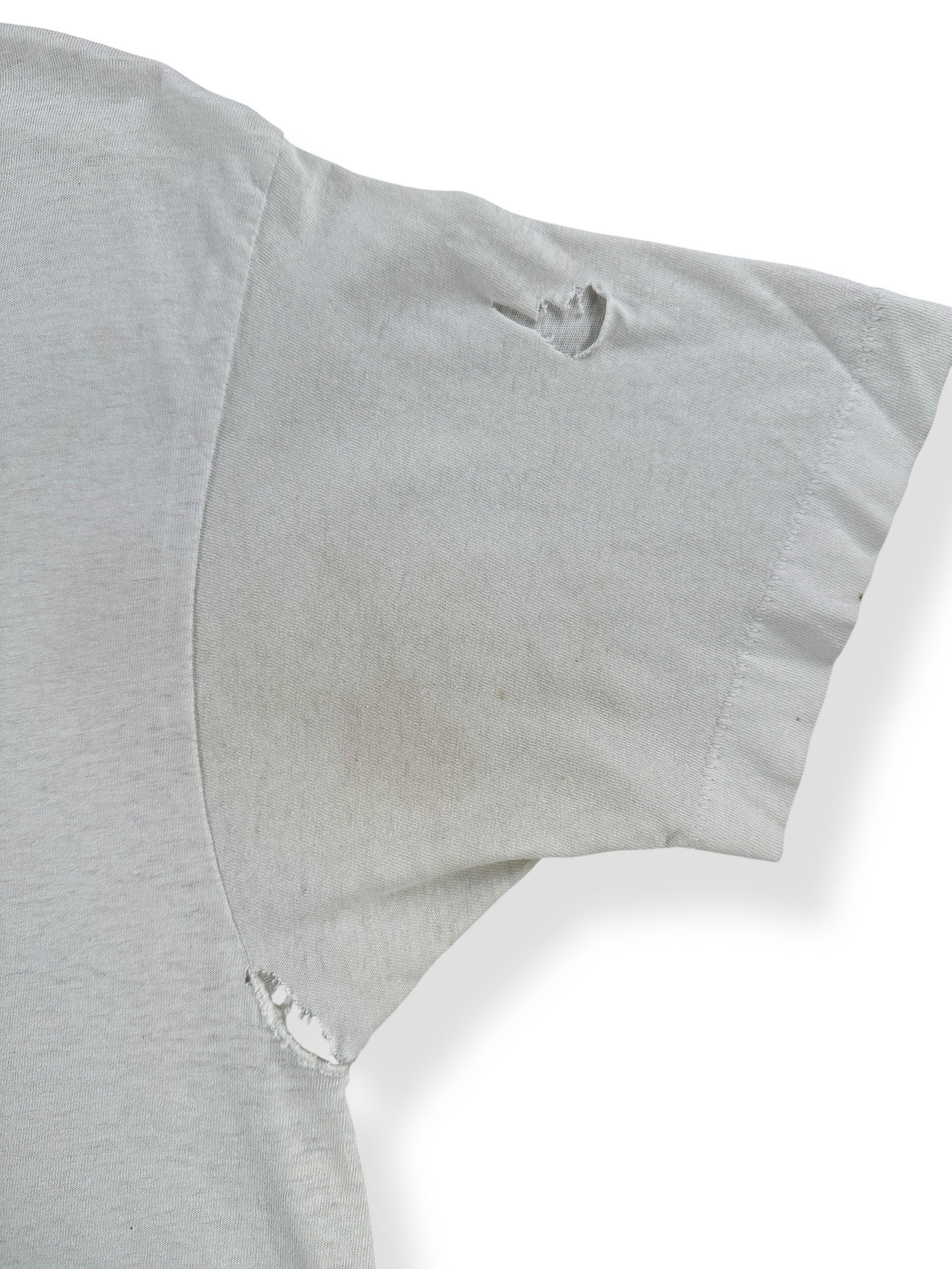Holes on Vintage White Blank Tee SZ M AS IS
