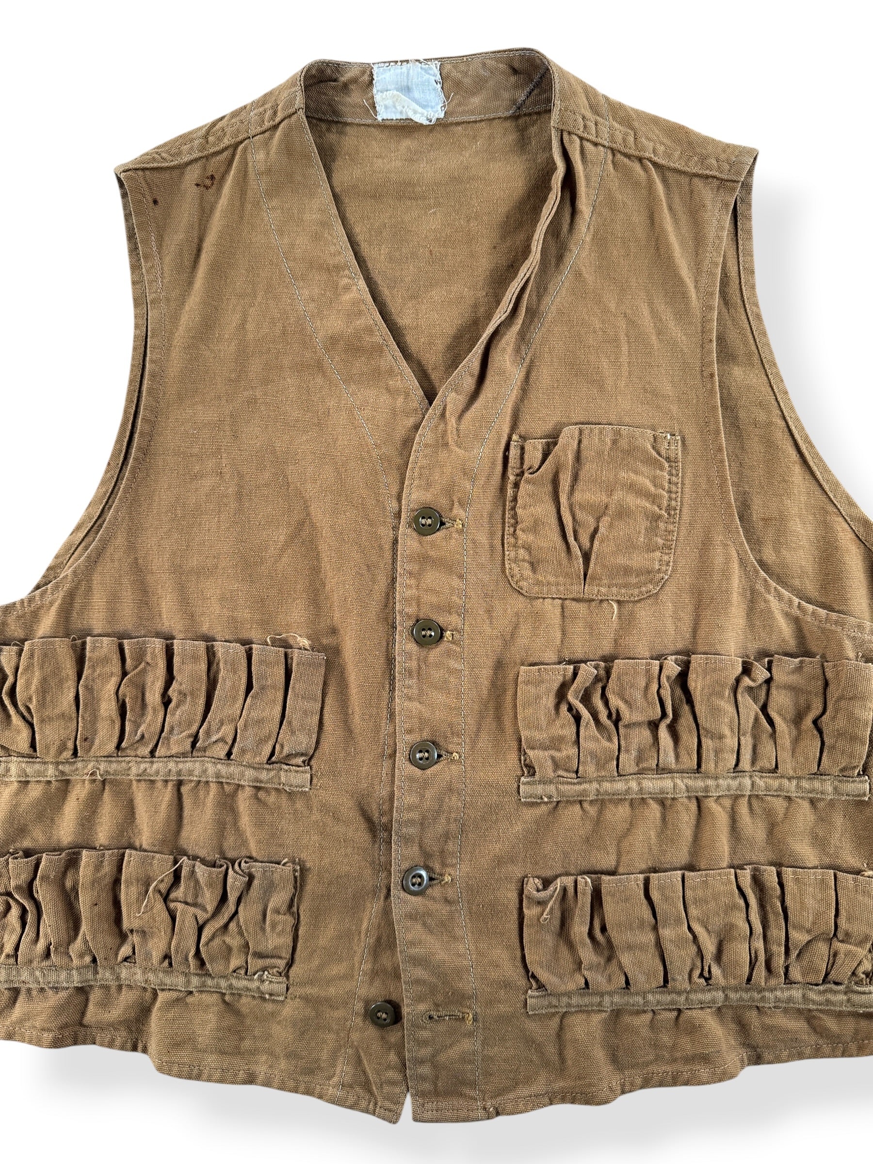 Front Close Up of Vintage Hunting Vest SZ M