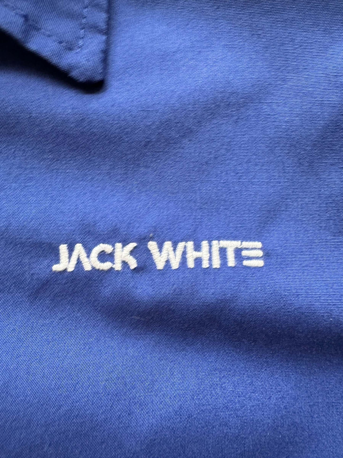 breast embroidery "Jack White" on Jack White Ebbets Field Tour Jacket SZ S