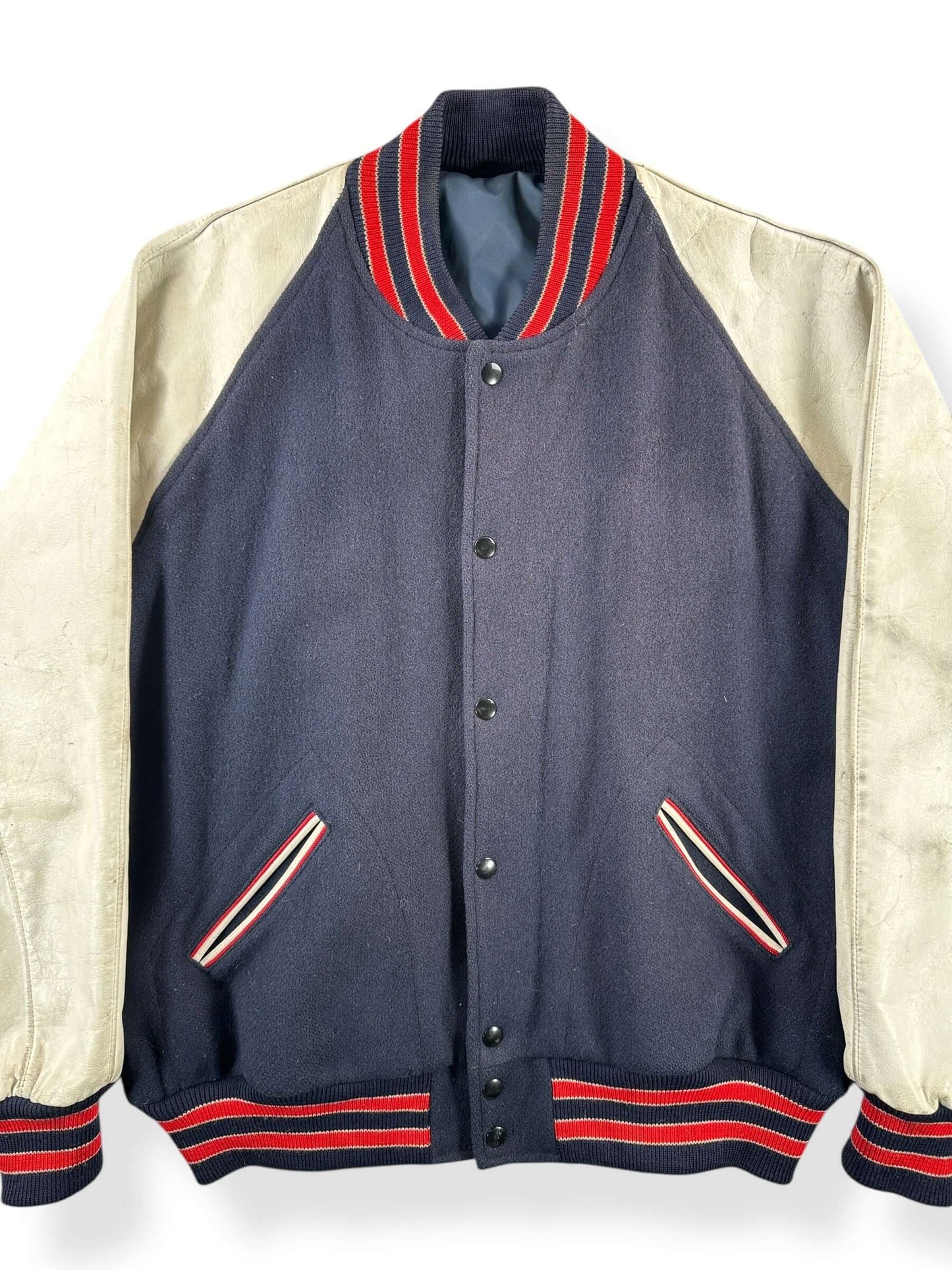 Front Close Up of Vintage Honda Varsity Jacket SZ 48