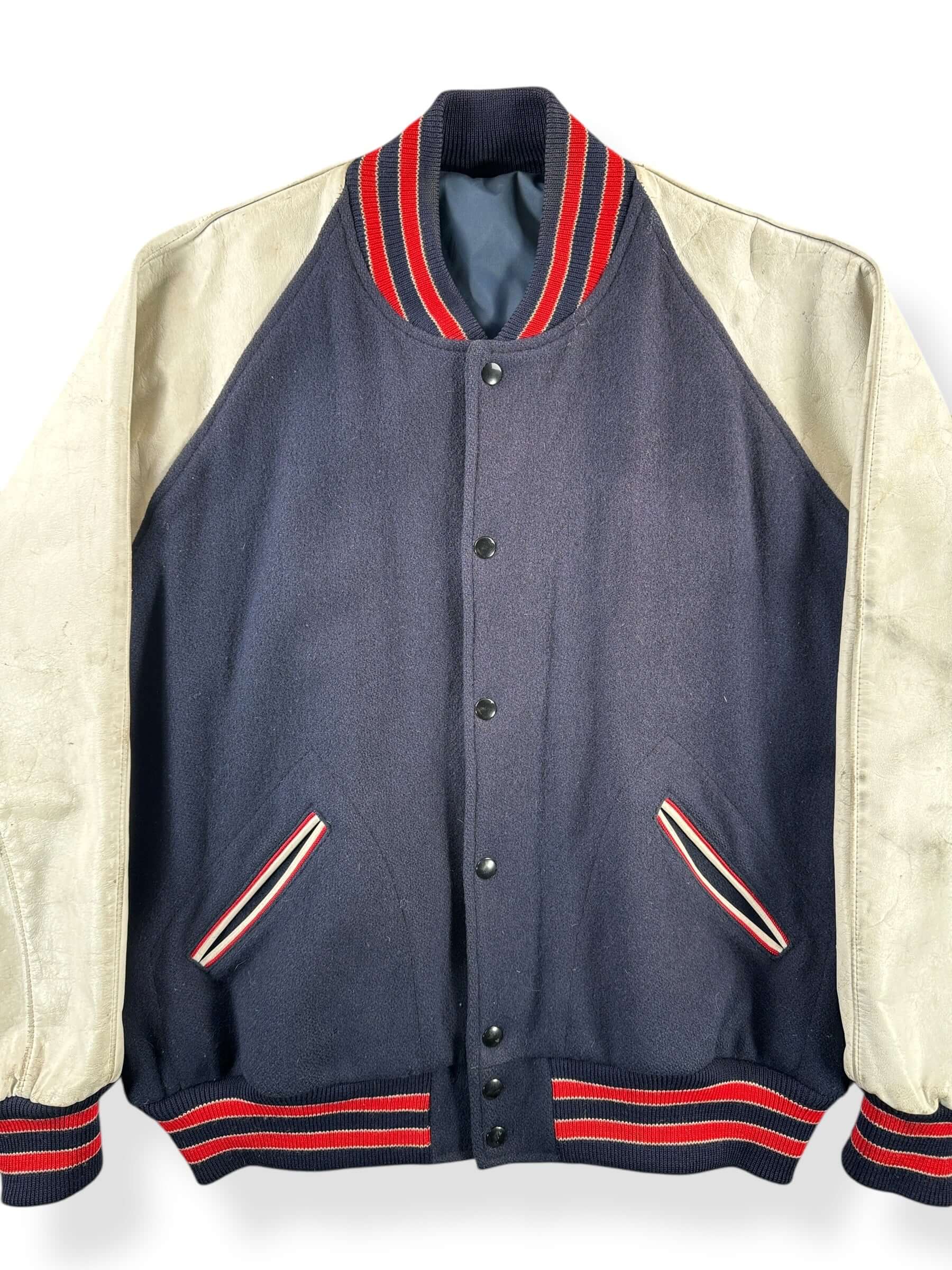 Front Close Up of Vintage Honda Varsity Jacket SZ 48
