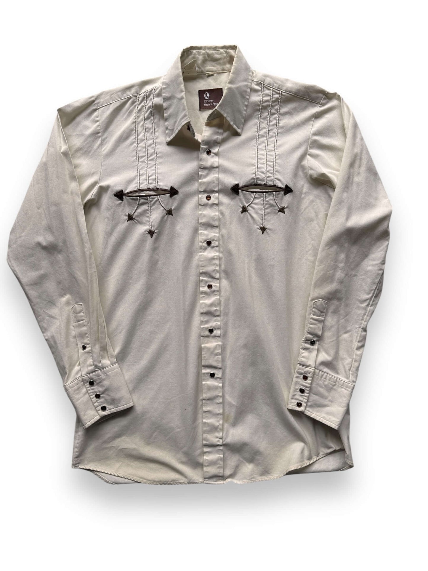 front of Vintage JC Penney Pearlsnap Western Shirt SZ M