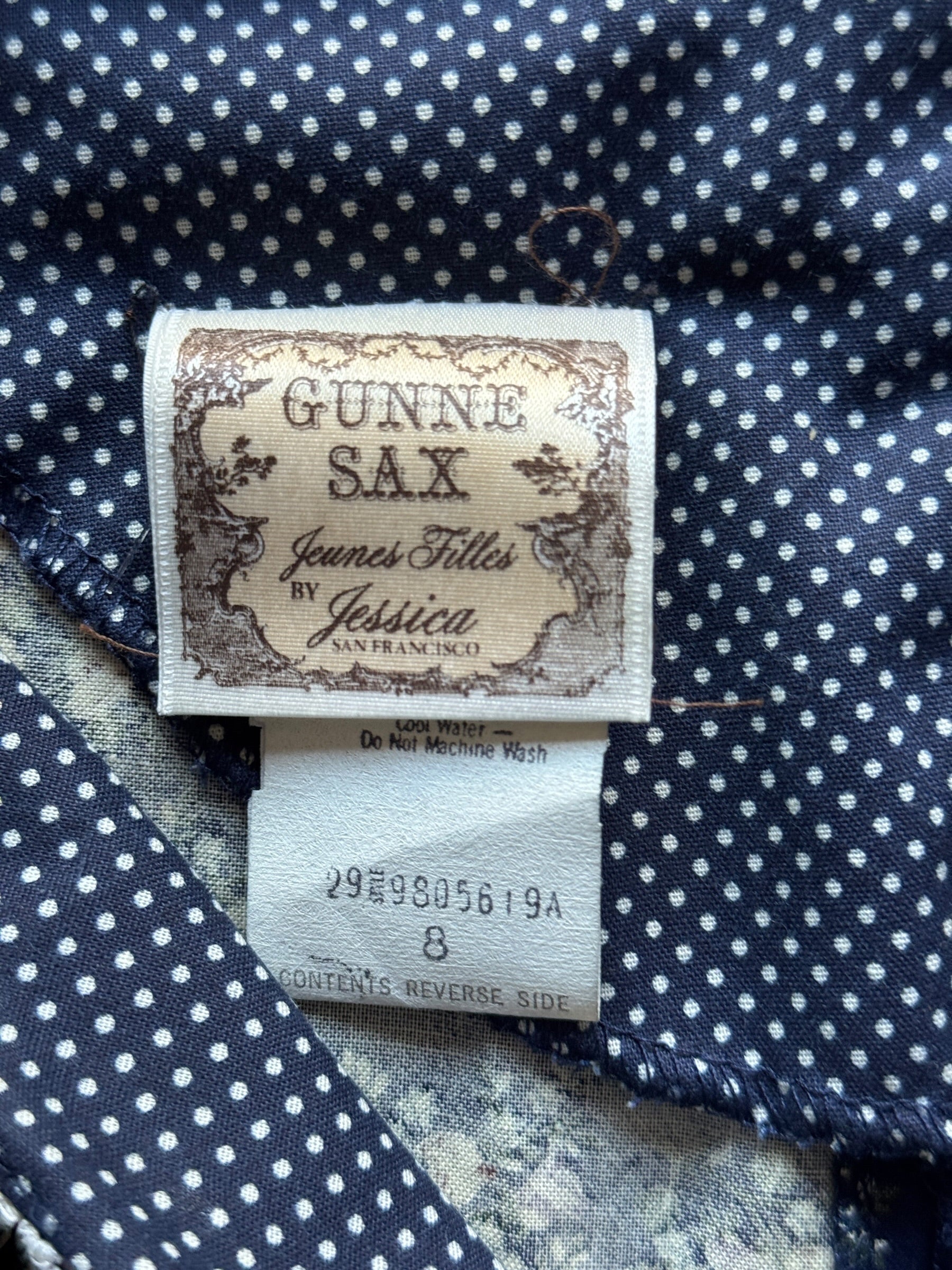 Tag on Vintage Gunne Sax Floral Dress SZ 8
