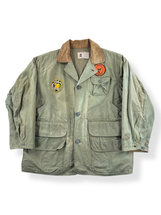 Front of Vintage Belknap Hunting Jacket w/ Patches SZ L AS IS
