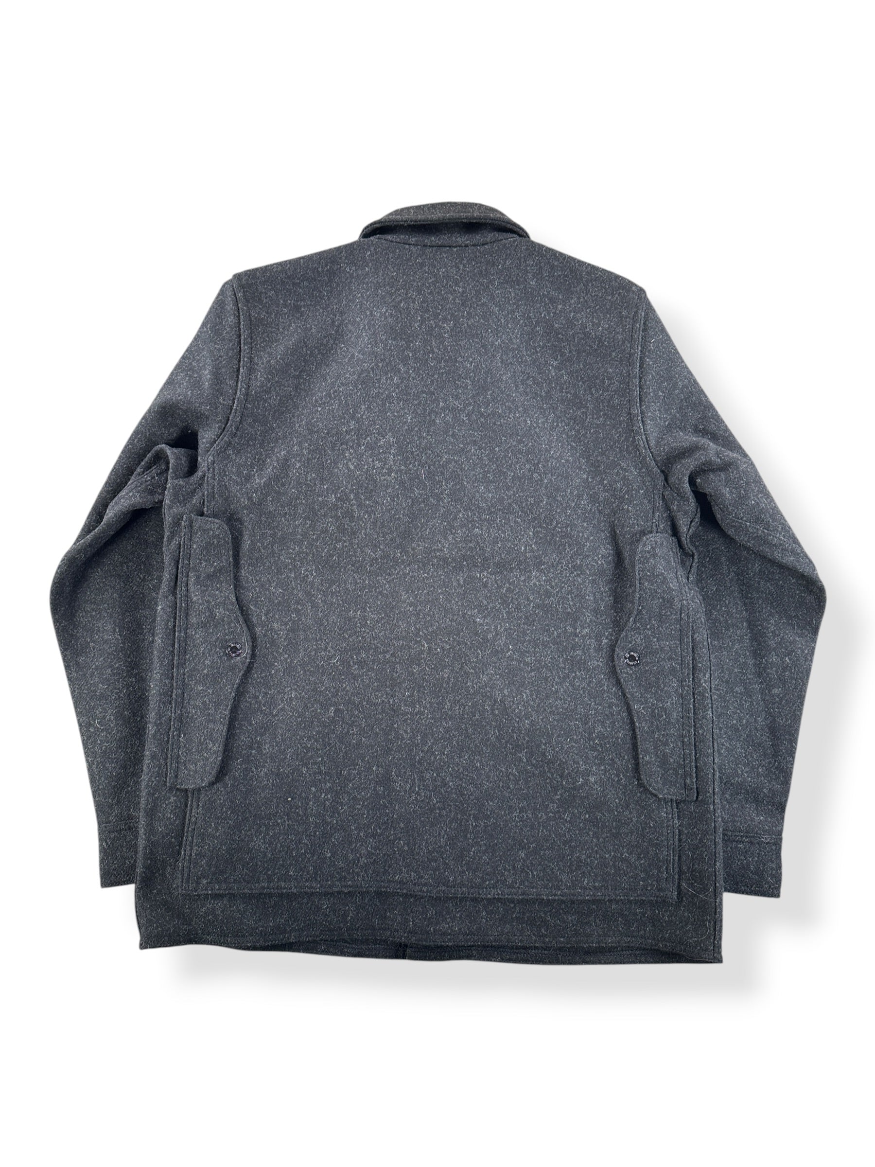 Back of Filson Charcoal Mackinaw Wool Cruiser SZ M