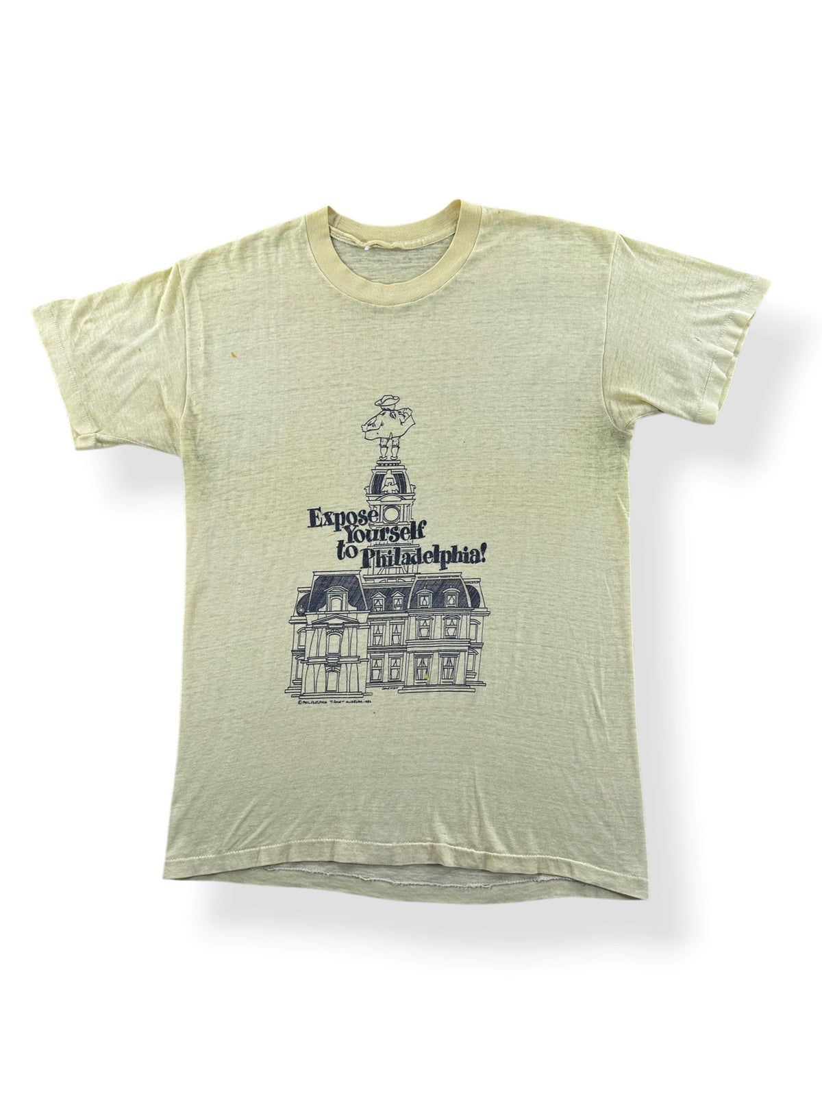 Front of Vintage Expose Yourself to Philadelphia Tee SZ S