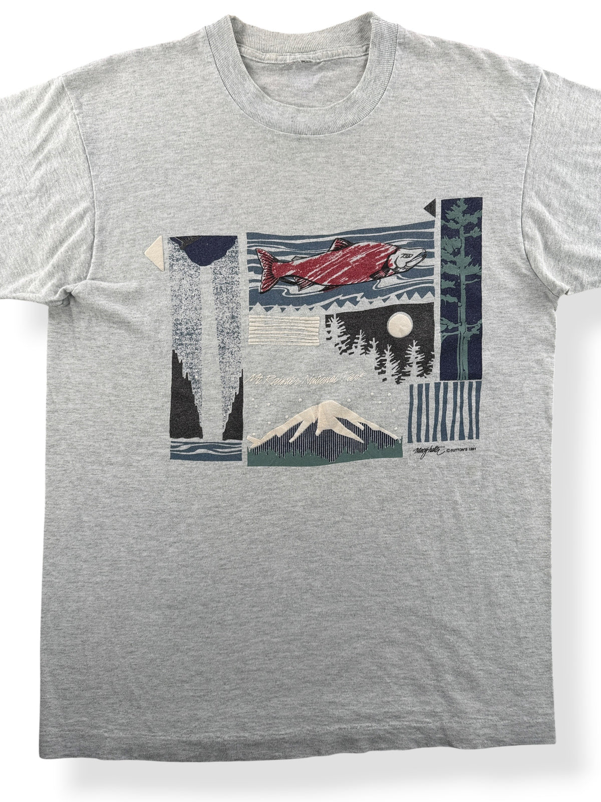 Vintage Mt Rainier Nat Park Salmon Tee SZ M