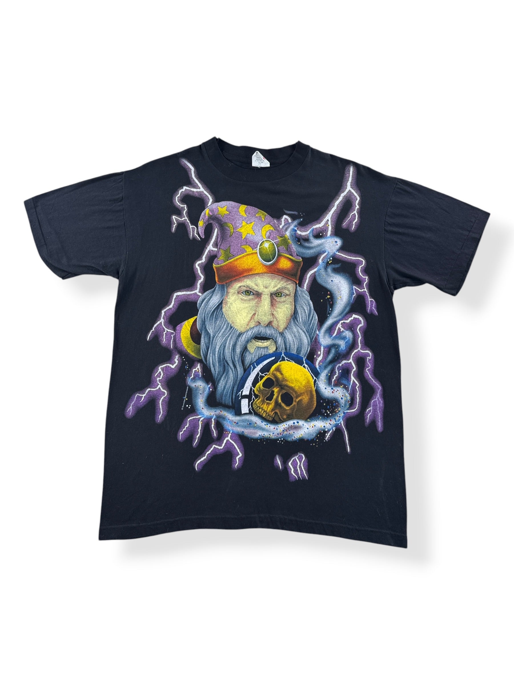Front of Vintage 1990’s American Thunder Wizard Tee SZ L
