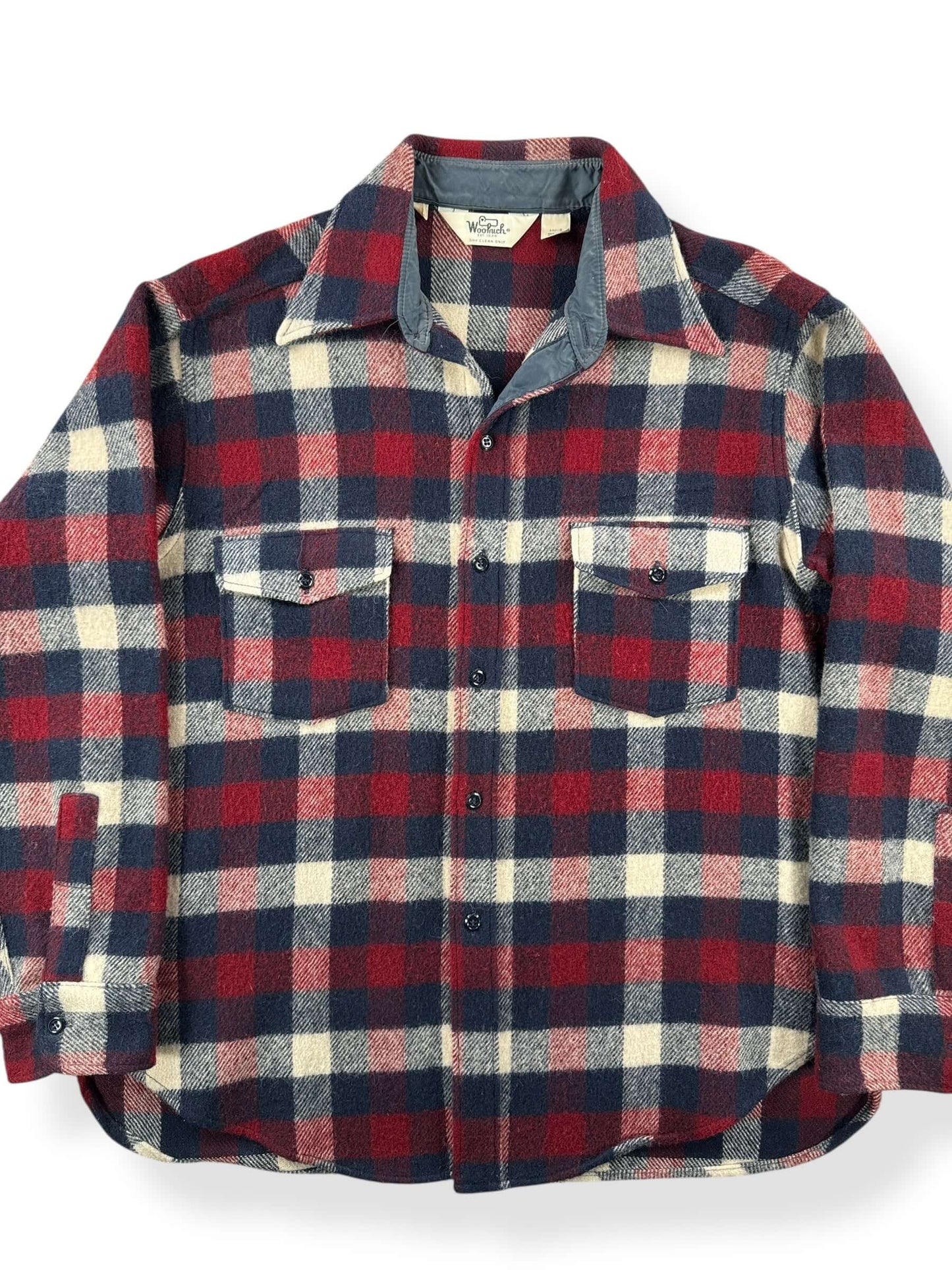 Front Close Up of Vintage Woolrich Wool Blend Jac-Shirt SZ XL