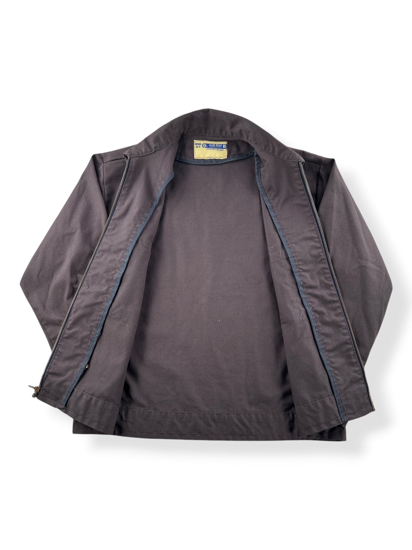 Inside of Vintage Brown 2 Pocket Gas Station Jacket SZ M
