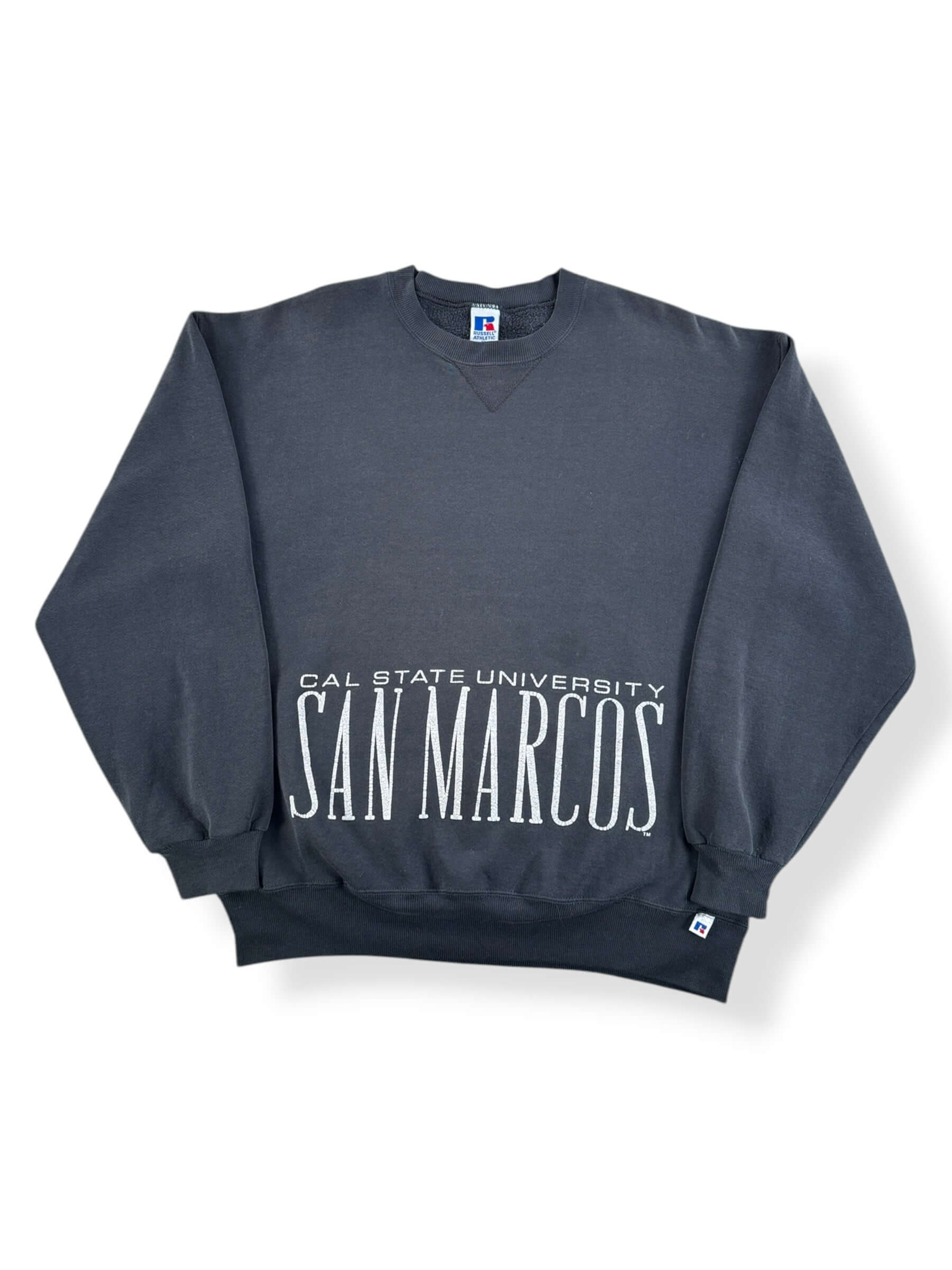 Front of Vintage Russell Cal State San Marcos Black Crewneck SZ XL (Fits L)