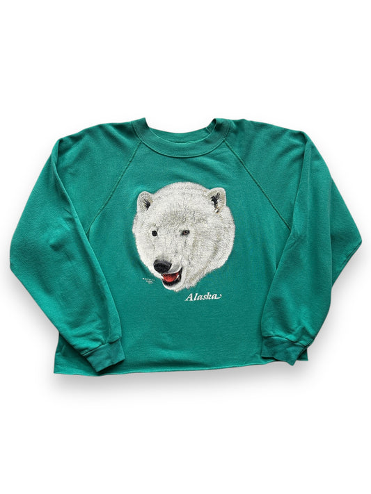 front of Vintage Alaska Polar Bear Cropped Crewneck SZ L