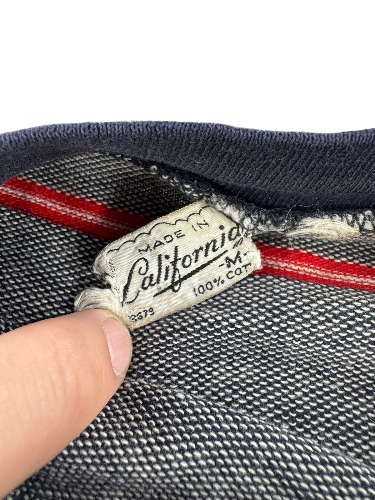 Tag on Vintage 50s Striped Pocket Tee SZ M