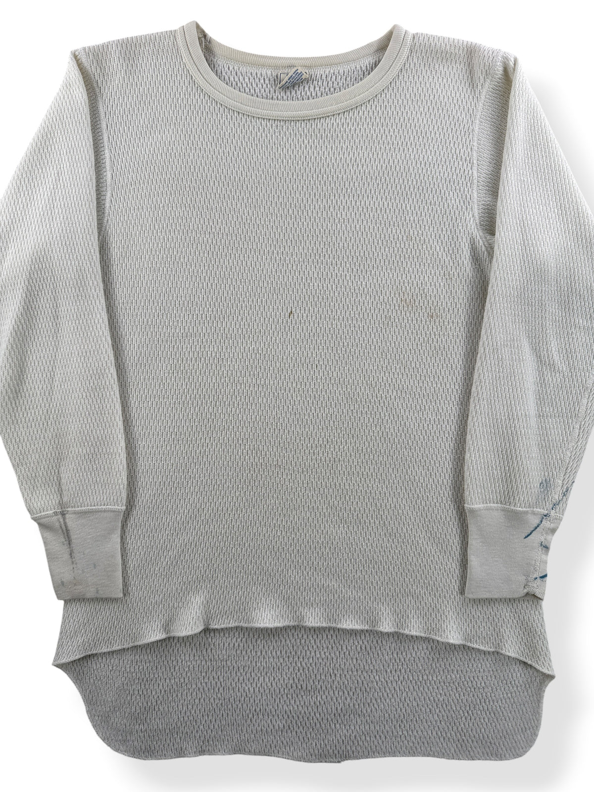 Close-up of Vintage 80s Waffle Thermal Shirt SZ M