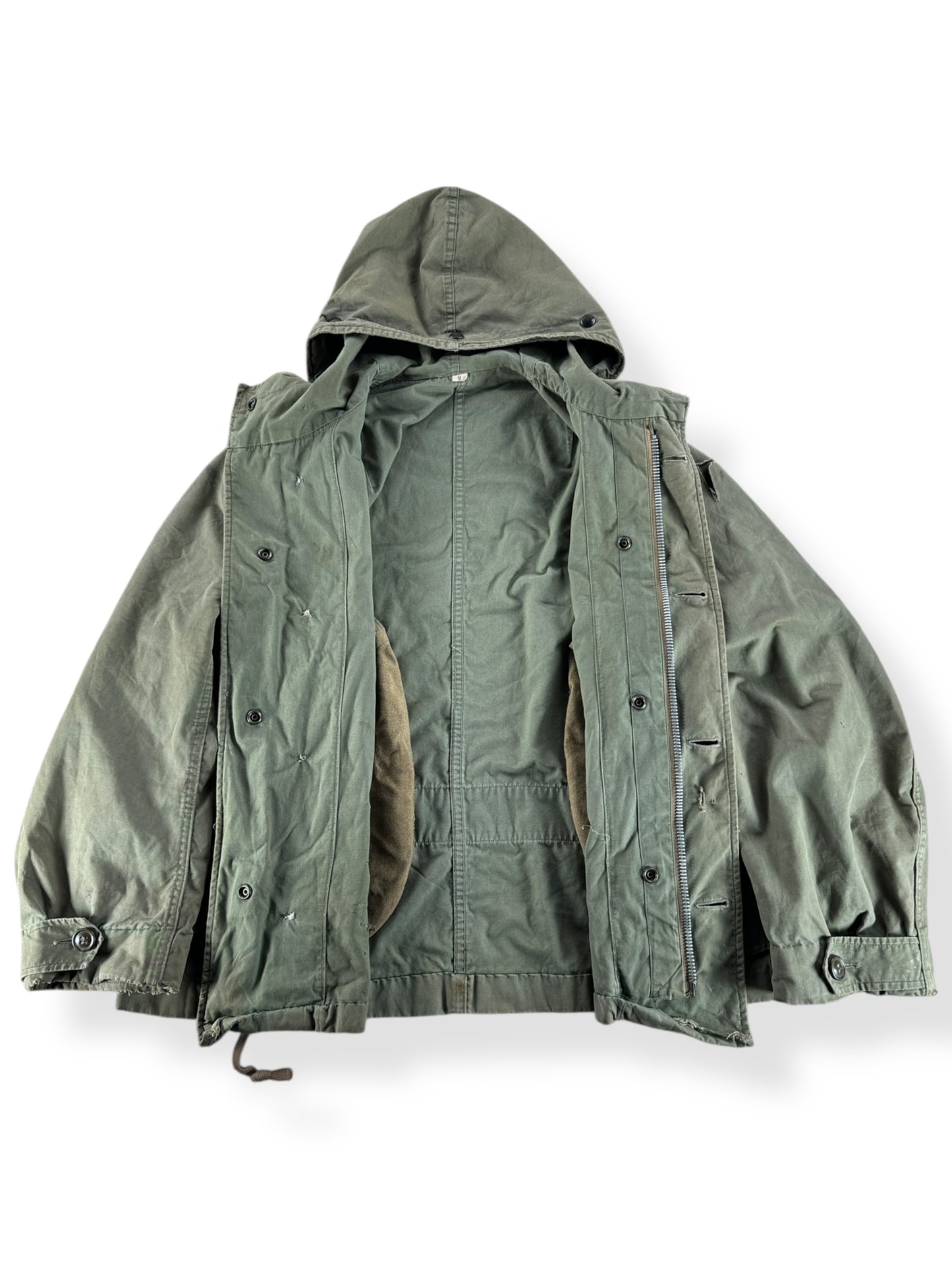 Inside of Vintage Cropped Military Smock SZ XL AS IS
