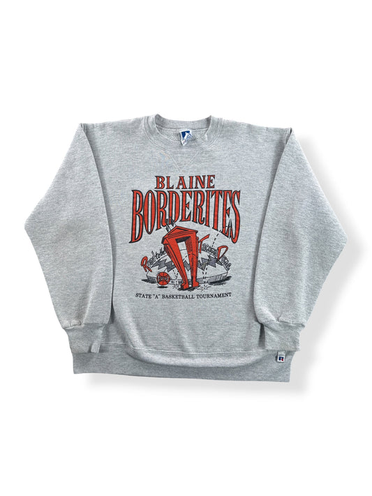 Front of Vintage Blaine Borderites Tacoma Dome Crewneck Sweatshirt SZ L