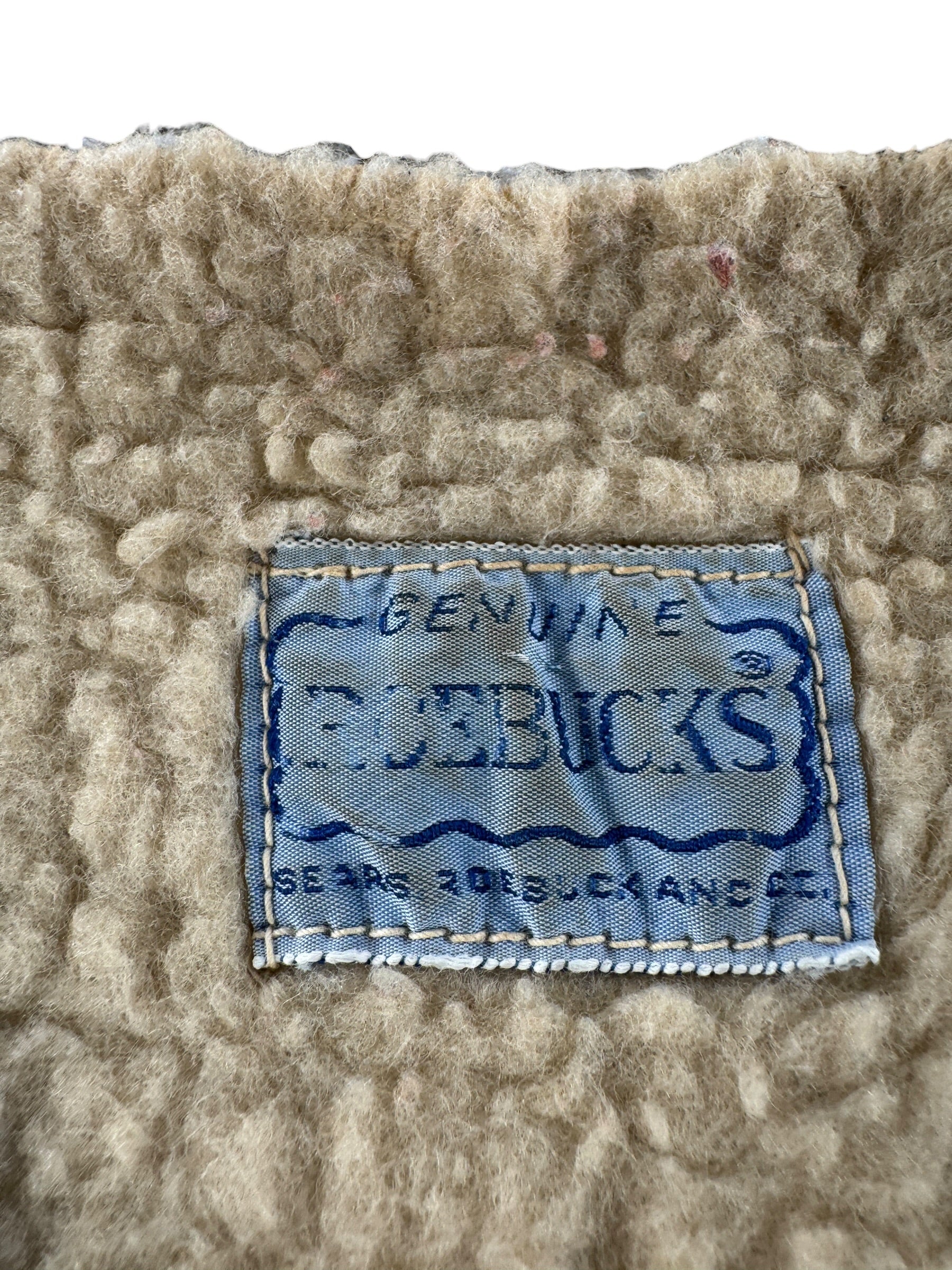 Label on Vintage 60s Roebucks Vest SZ S