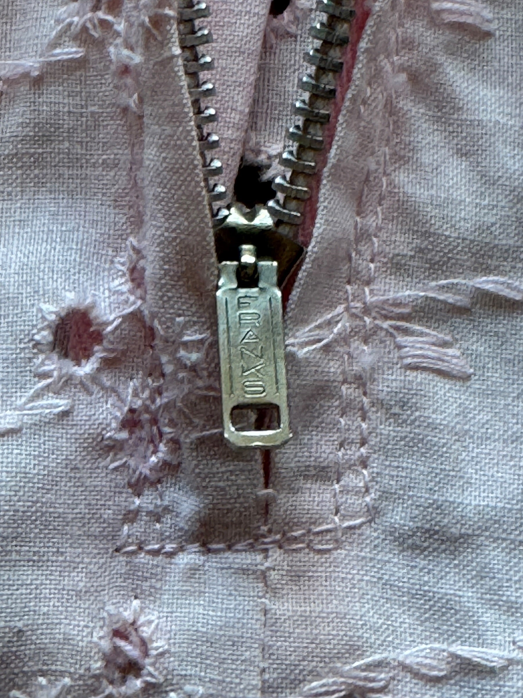 Zipper on Vintage 50s Eyelet Dress + Bolero Set SZ S - AS IS