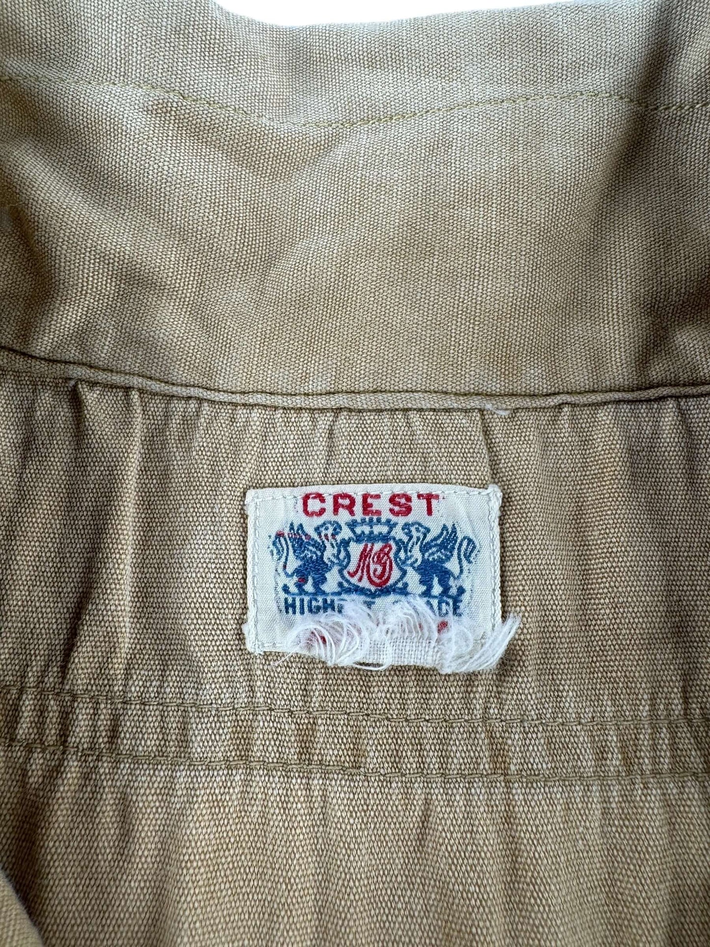 Tag on Vintage Crest Army Chinstrap Top SZ L