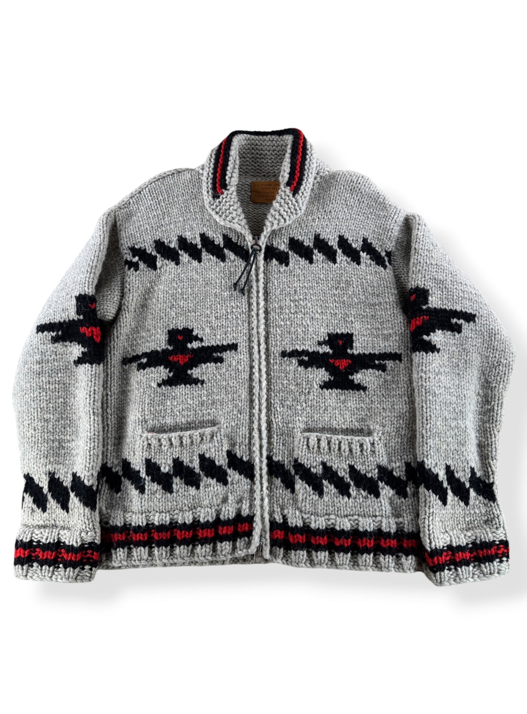 Front of Filson Limited Edition Thunderbird Cowichan Style Sweater SZ M