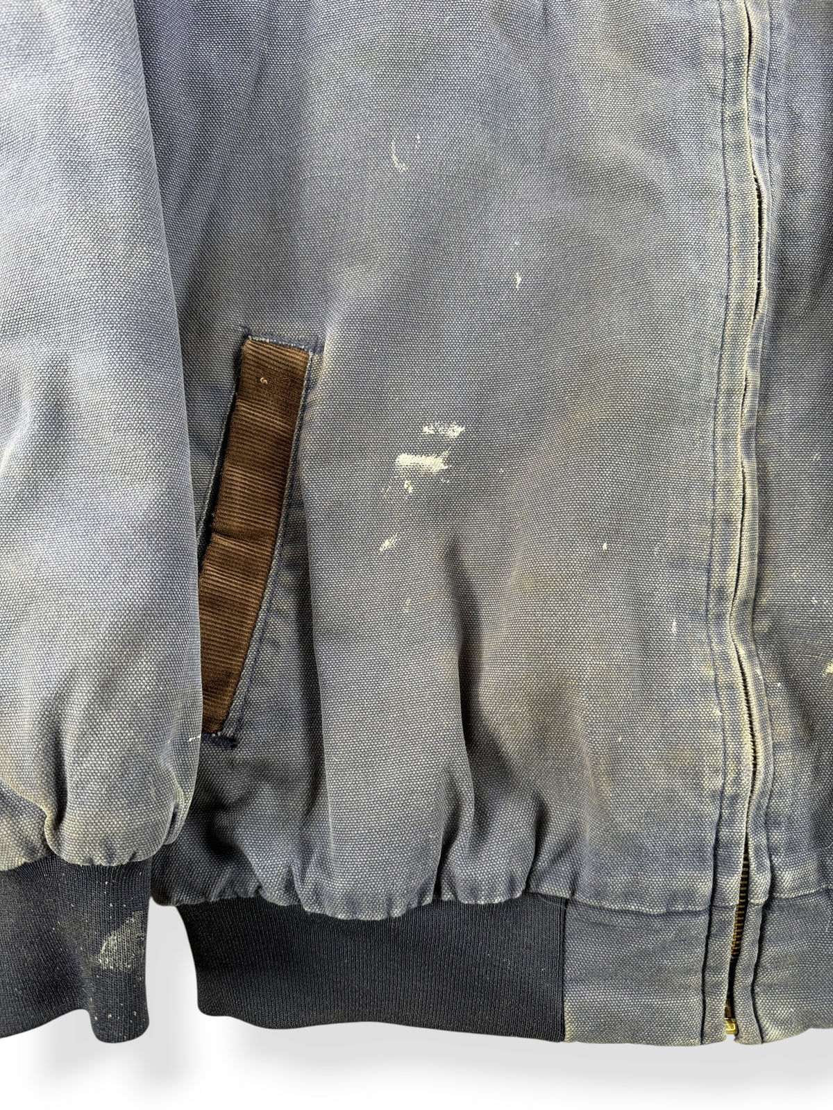 Paint on front of Vintage Holloway Navy Work Jacket SZ L