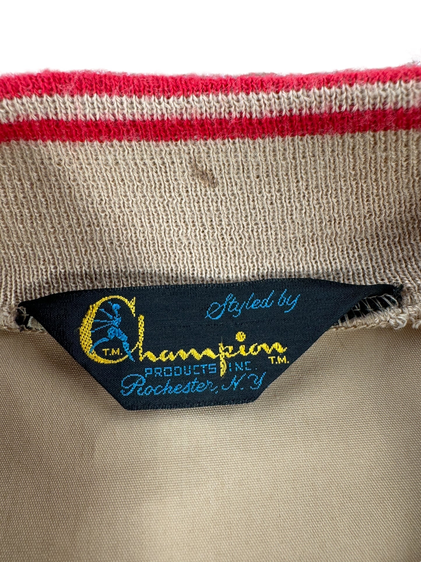 Tag on Vintage 1980 Champion FRIENDS Lacrosse Jacket SZ XL