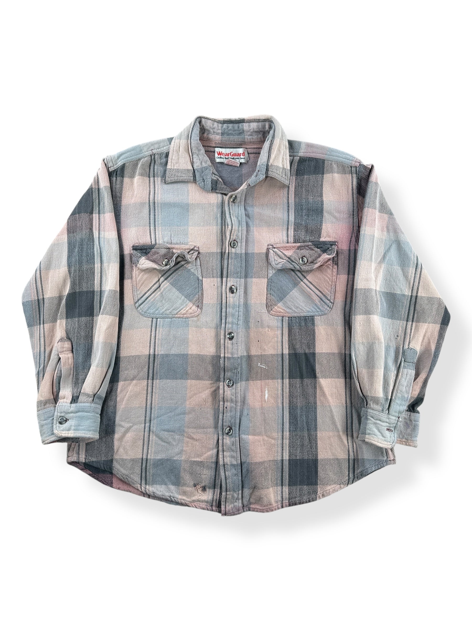 Front of Vintage WearGuard Faded Cotton Flannel SZ M