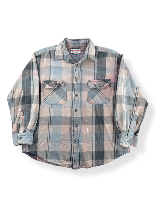 Front of Vintage WearGuard Faded Cotton Flannel SZ M