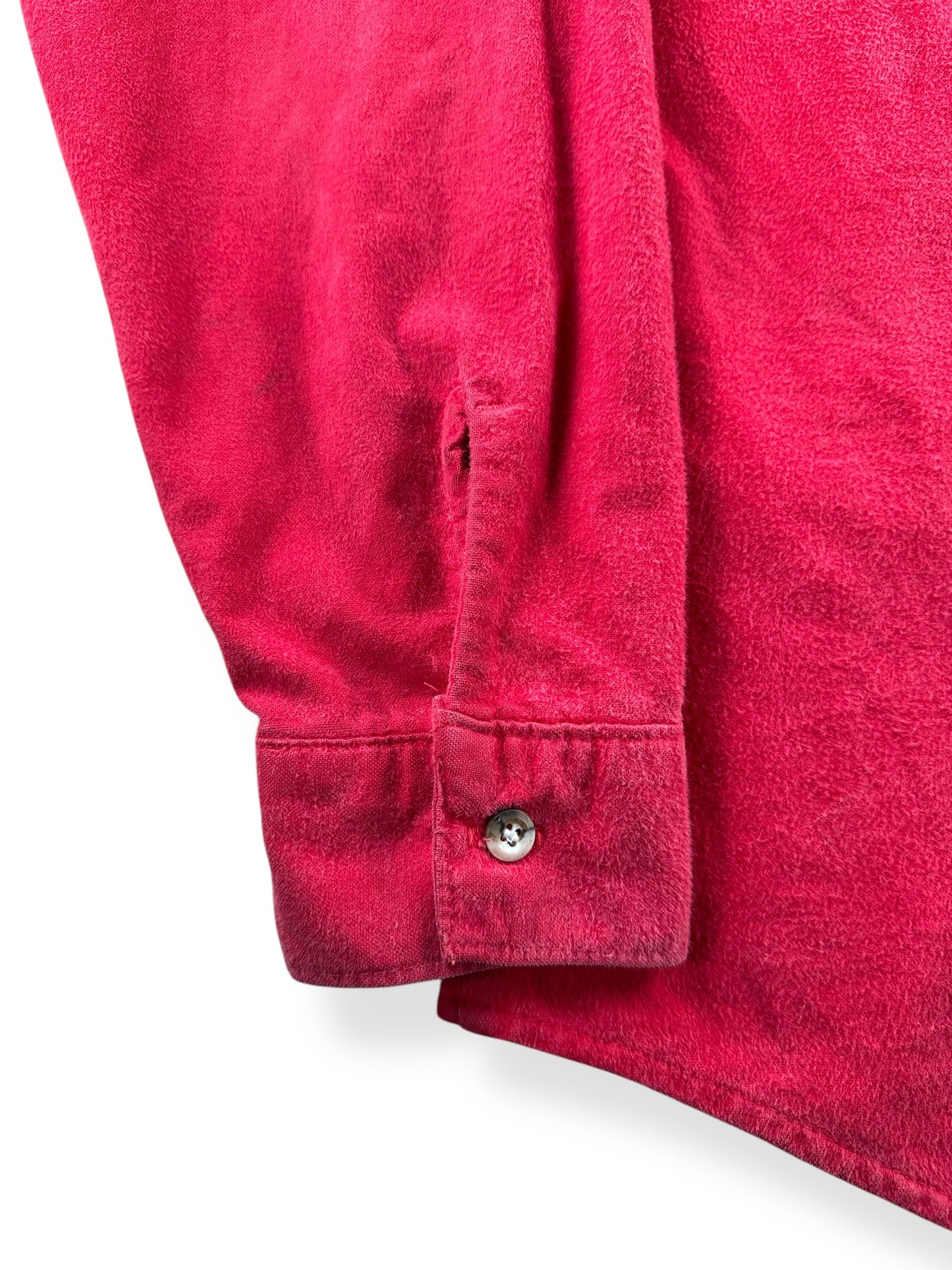 Wear on Vintage 5 Brothers Red Chamois Shirt SZ L