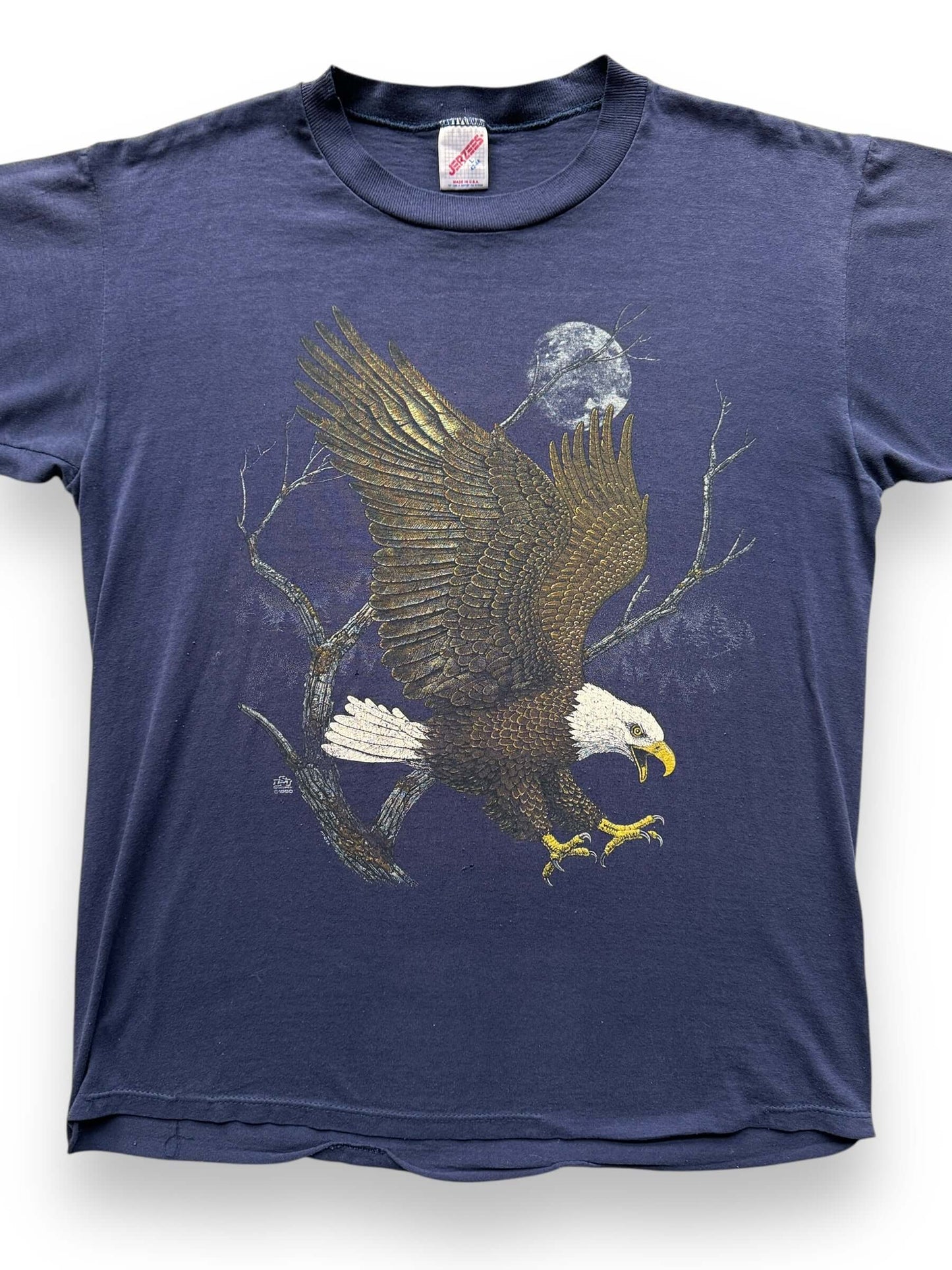 front close up of Vintage 1990 Eagle Tee SZ L