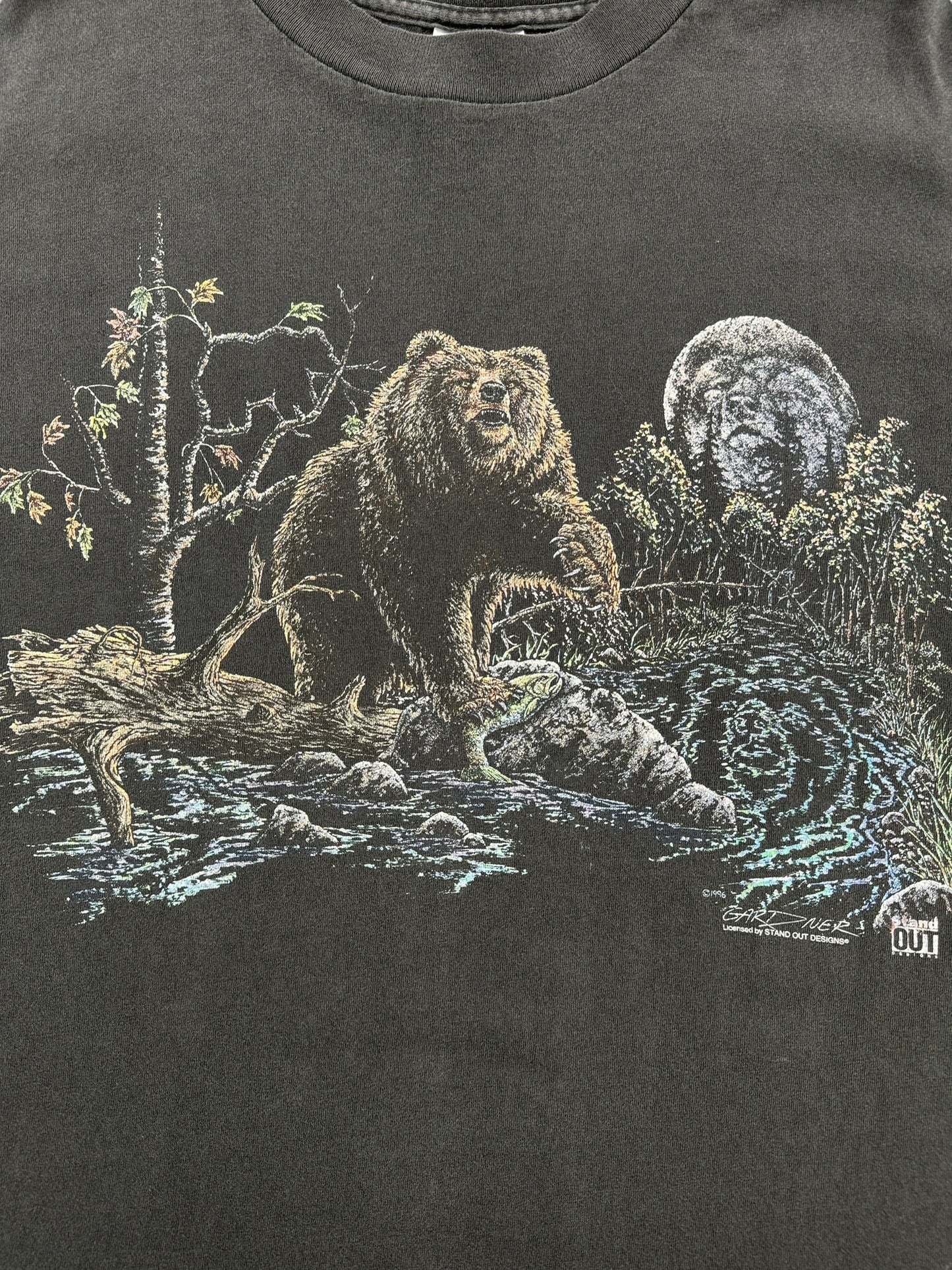 Graphic of Vintage Faded Bear Nature Tee SZ XL