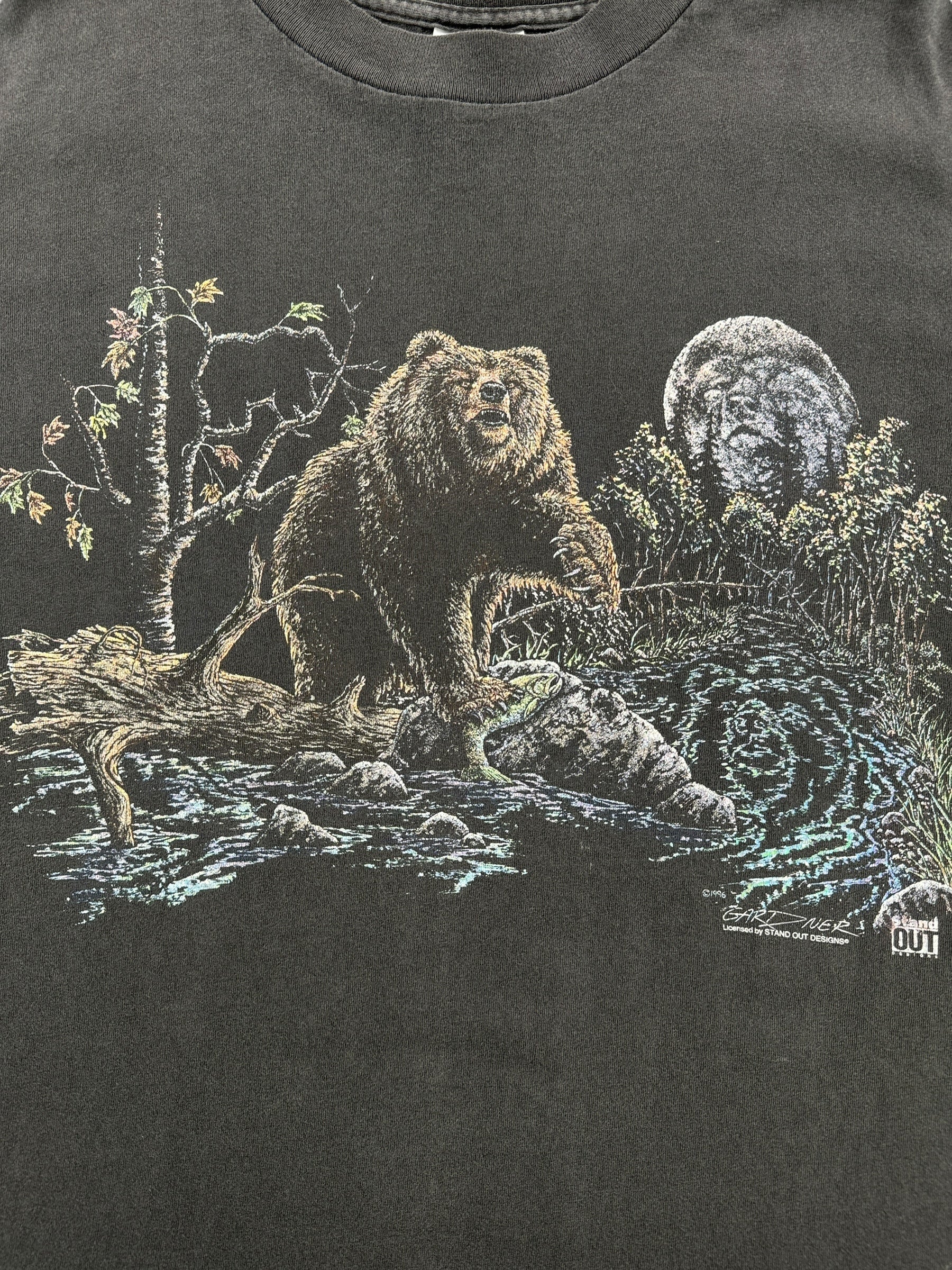 Graphic of Vintage Faded Bear Nature Tee SZ XL