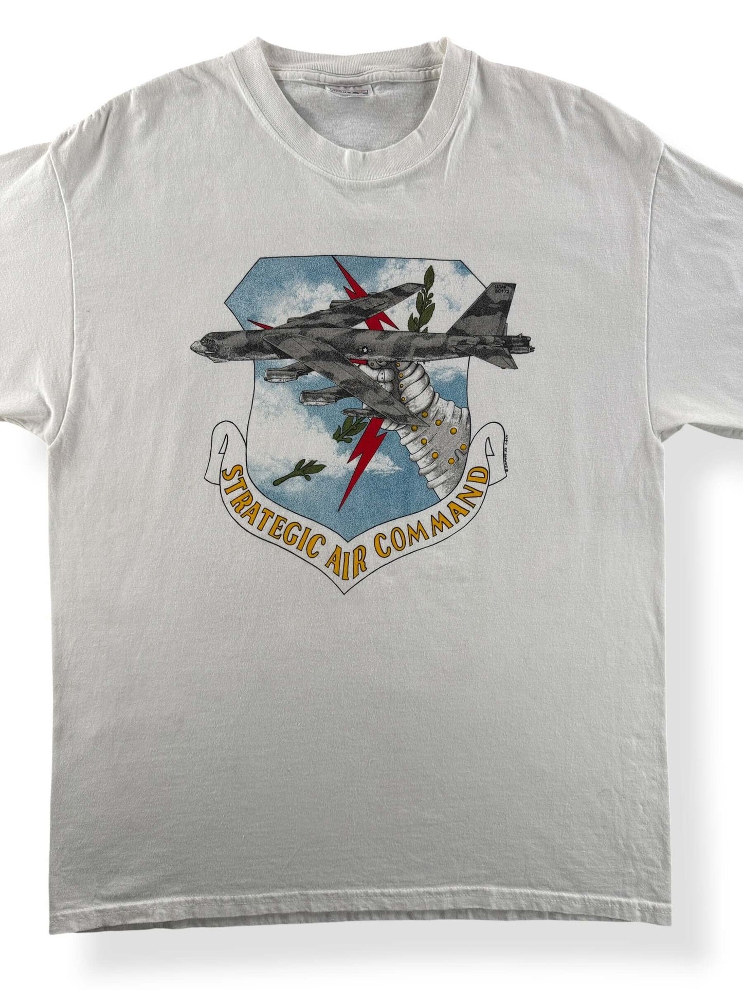 Front Close Up of Vintage Strategic Air Command Tee SZ L