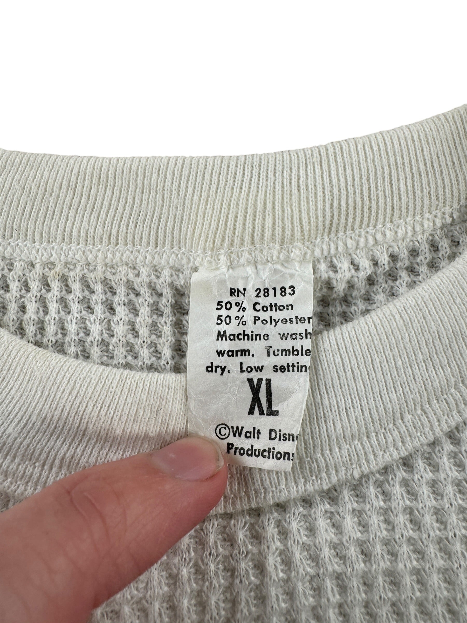 Tag on Vintage Mickey Mouse Waffle Shirt SZ XL (Fits XS)