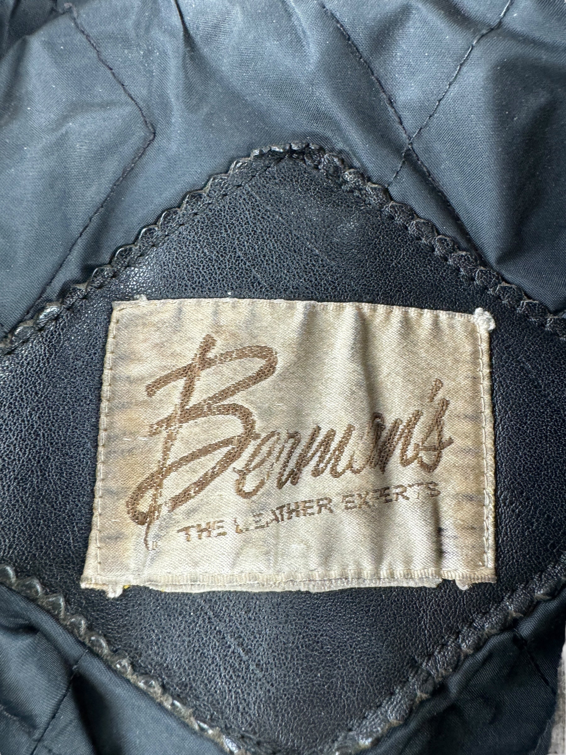 Tag on Vintage Bermans Leather Jacket SZ M